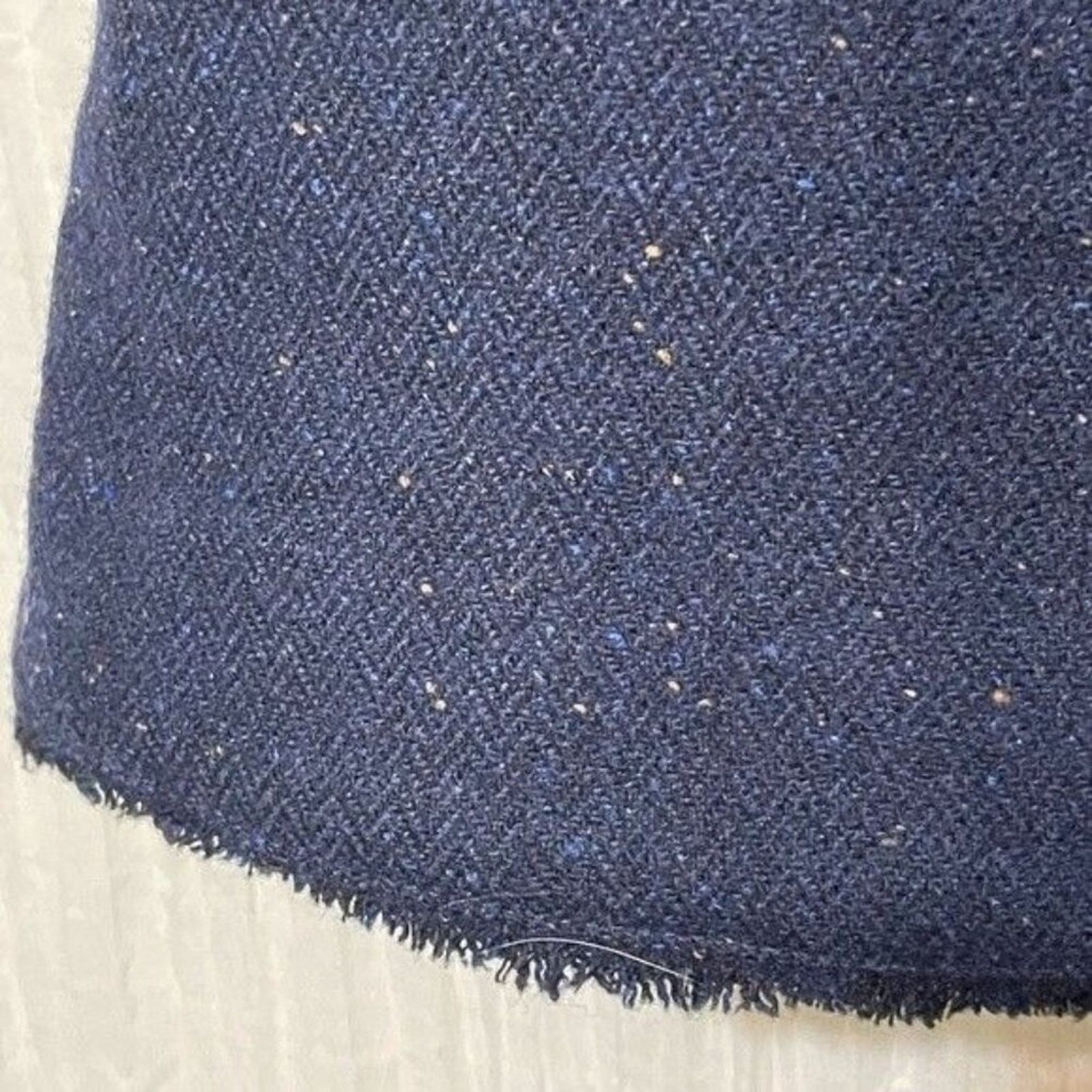 Banana Republic Banana Republic Wool Blend Navy Speckled Dress V-Neck 0P Size XS / US 0-2 / IT 36-38 - 15 Thumbnail