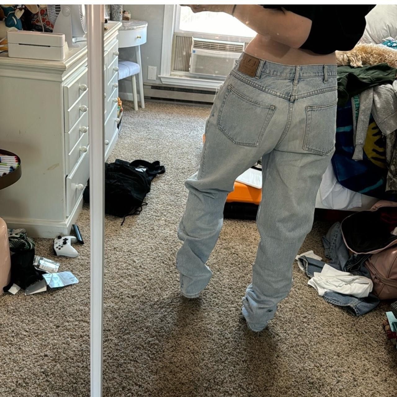 I.N.C × Vintage Vintage Light Blue Washed Distressed Denim Size US 34 / EU 50 - 1 Thumbnail