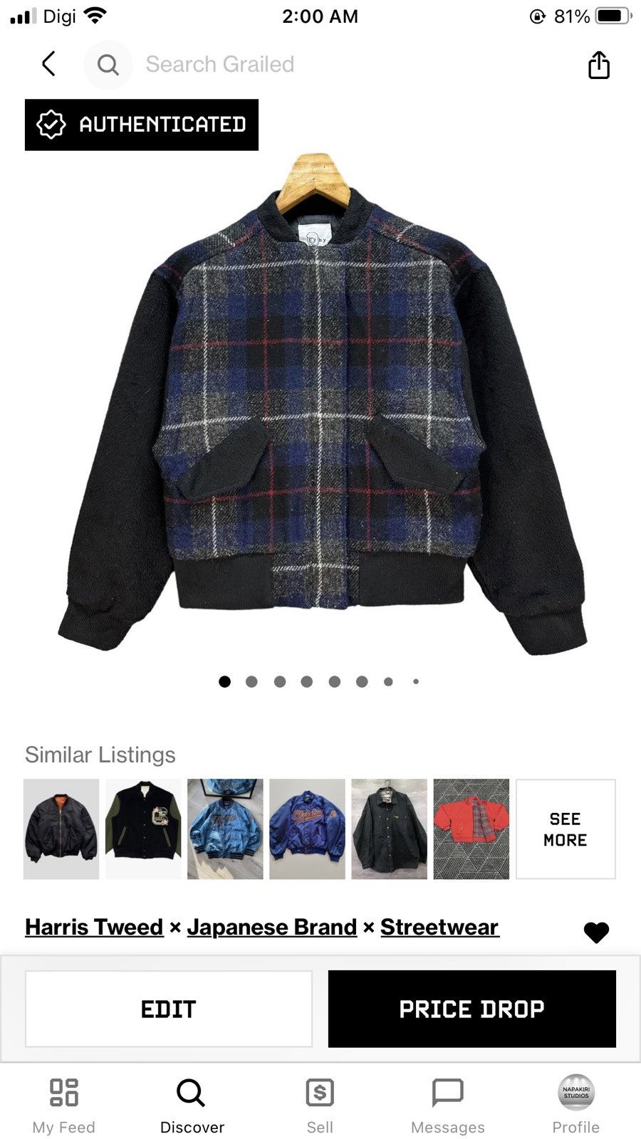 Harris Tweed Ehyphen World Gallery Harris Tweed Tartan Jacket #A21-0491 Size US S / EU 44-46 / 1 - 13 Thumbnail