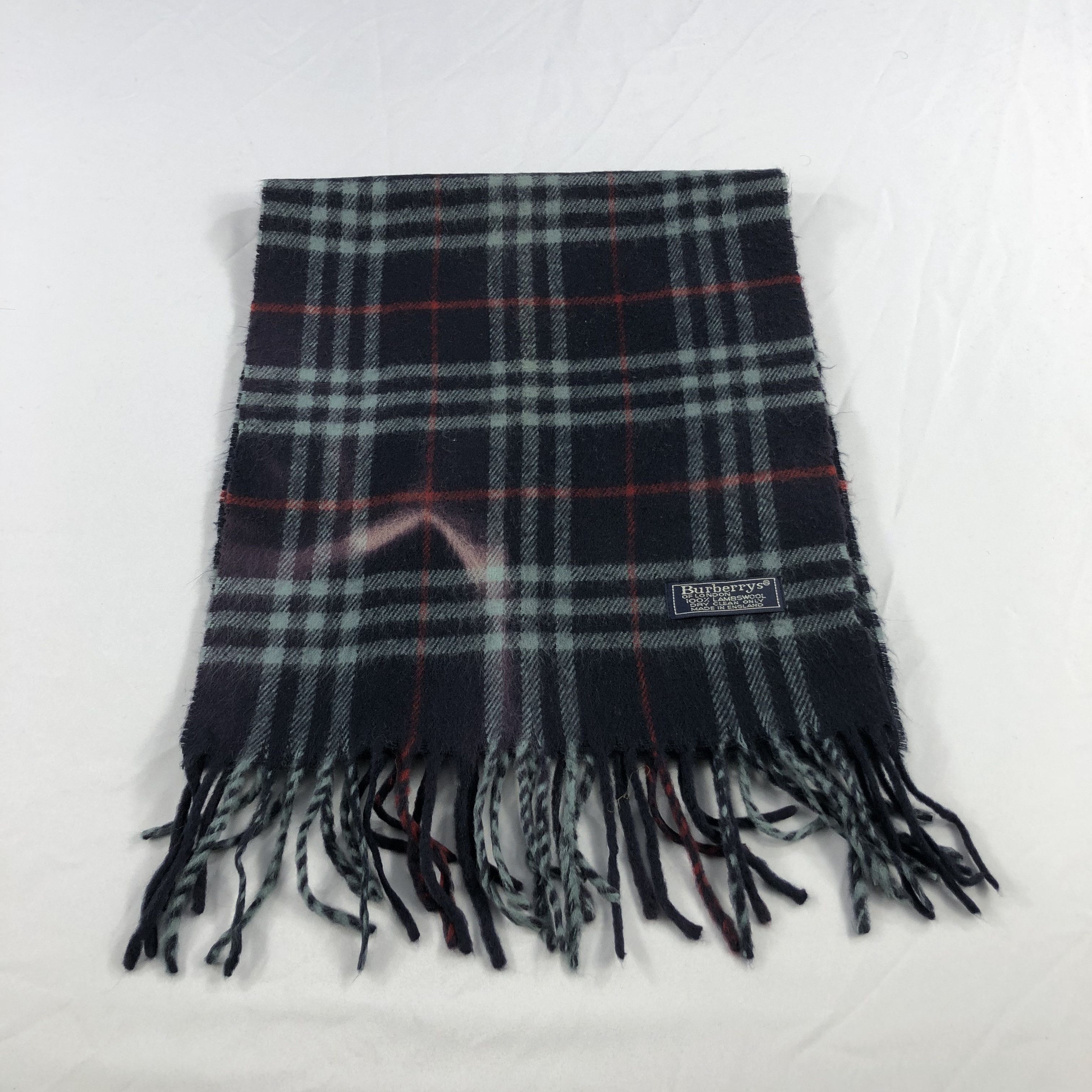 Burberry Burberrys Nova Check Blue Wool Scarf Muffler V996 Size ONE SIZE - 2 Thumbnail