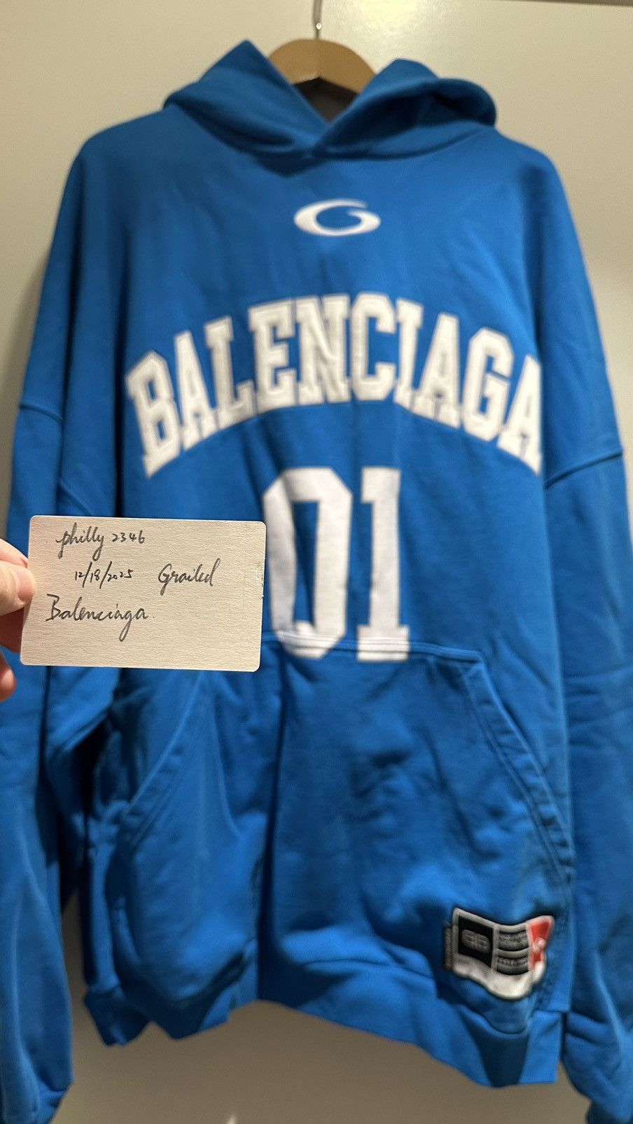 Balenciaga MEN’S BASKETBALL SERIES – HOODIE LARGE FIT IN BLUE Size US M / EU 48-50 / 2 - 11 Thumbnail