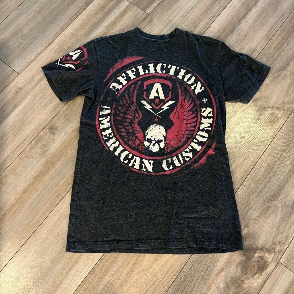 Affliction Affliction Grey Casual Graphic Tshirt Men Small Bin Bin N-25 Size US M / EU 48-50 / 2 - 1 Thumbnail