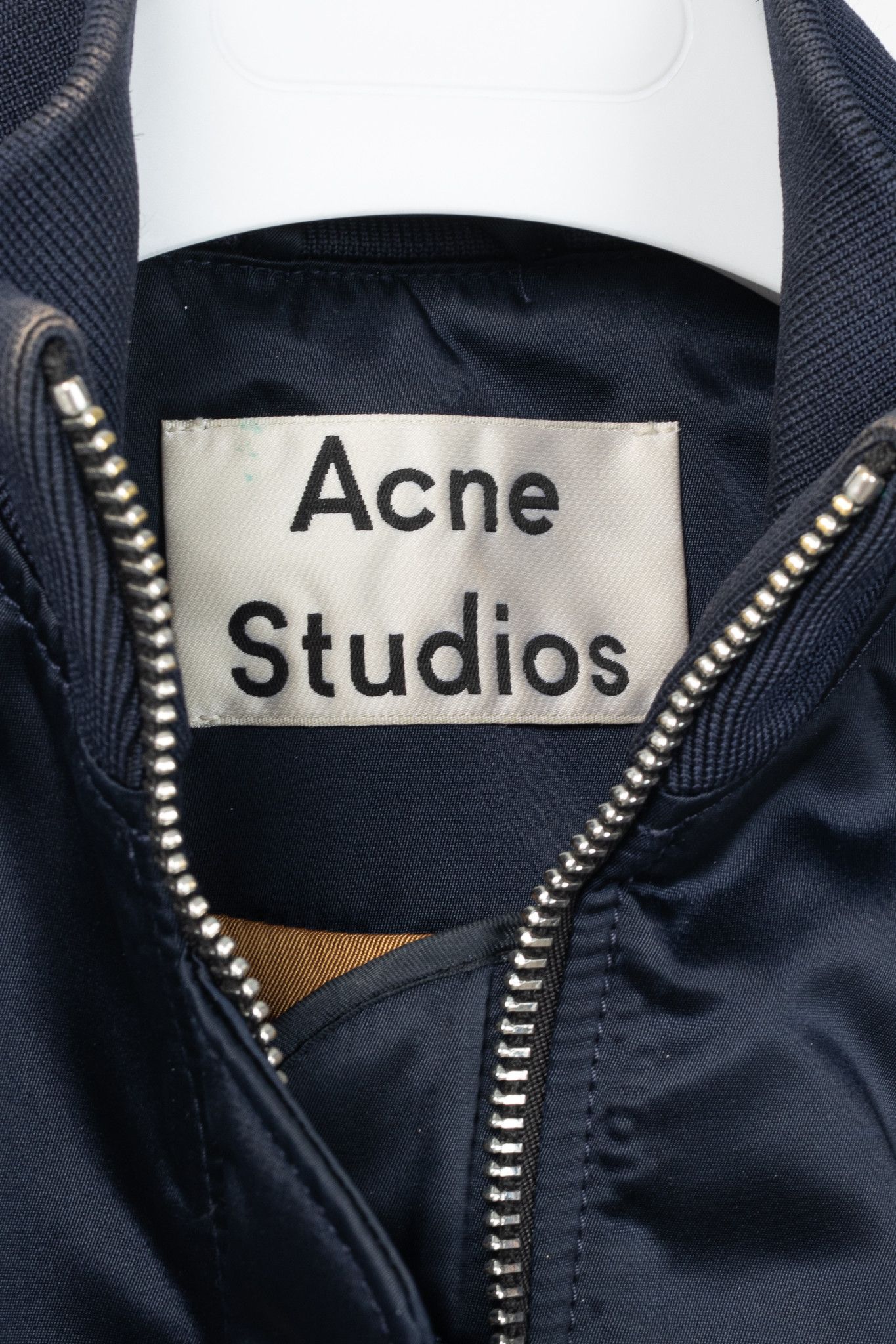 Acne Studios Acne Studios Aude Navy Nylon Long Bomber Jacket Size XS / US 0-2 / IT 36-38 - 4 Thumbnail