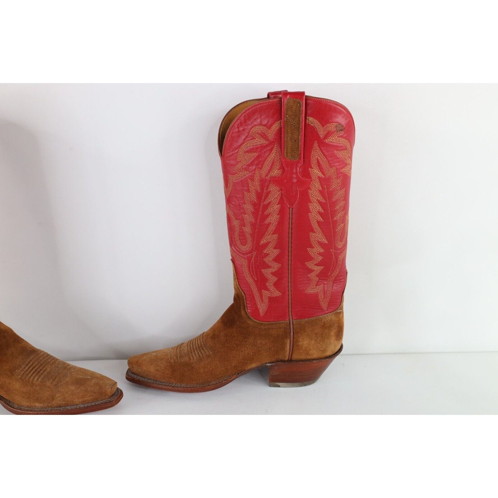 Lucchese Lucchese Classics Handmade Tribal Suede Leather Cowboy Boots Size US 5.5 / IT 35.5 - 8 Thumbnail