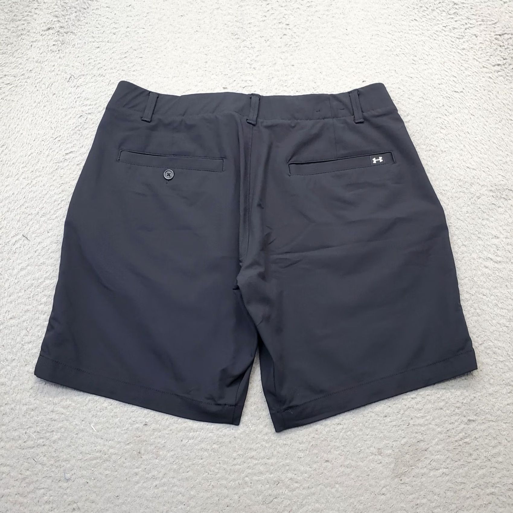 Under Armour Under Armour Mens Chino Shorts 36 Black Flat Front Low Waist Slash Pocket Casual 8.5 Inseam Regular Fit Nylon Button Front Pockets Clothing Mens Size US 36 / EU 52 - 2 Thumbnail