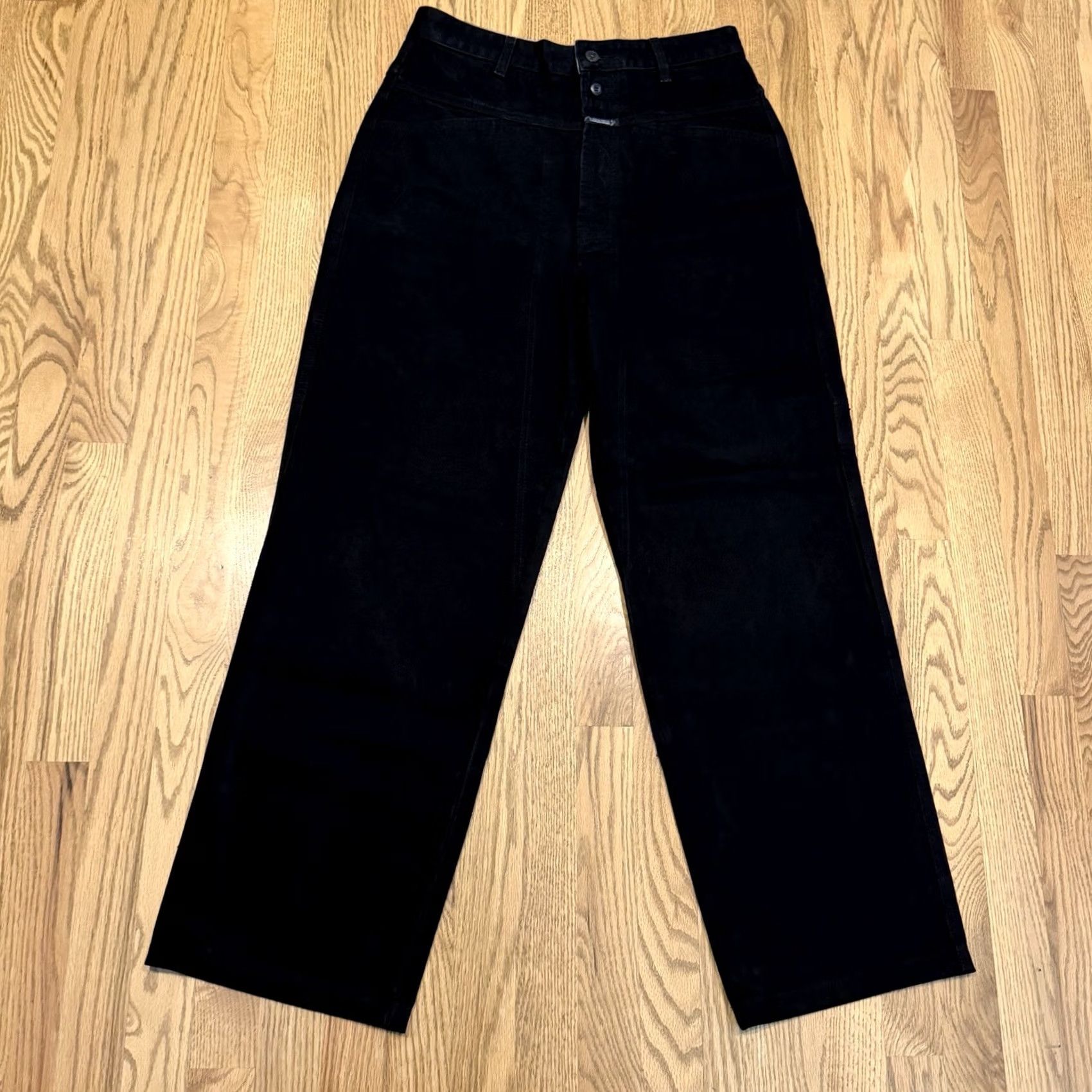 Denime VINTAGE Girbaud Jeans Men 31 30x30 Black Denim 5-Pocket Wide-Leg 90s Retro Baggy Classic Style Mens Size US 31 - 2 Thumbnail