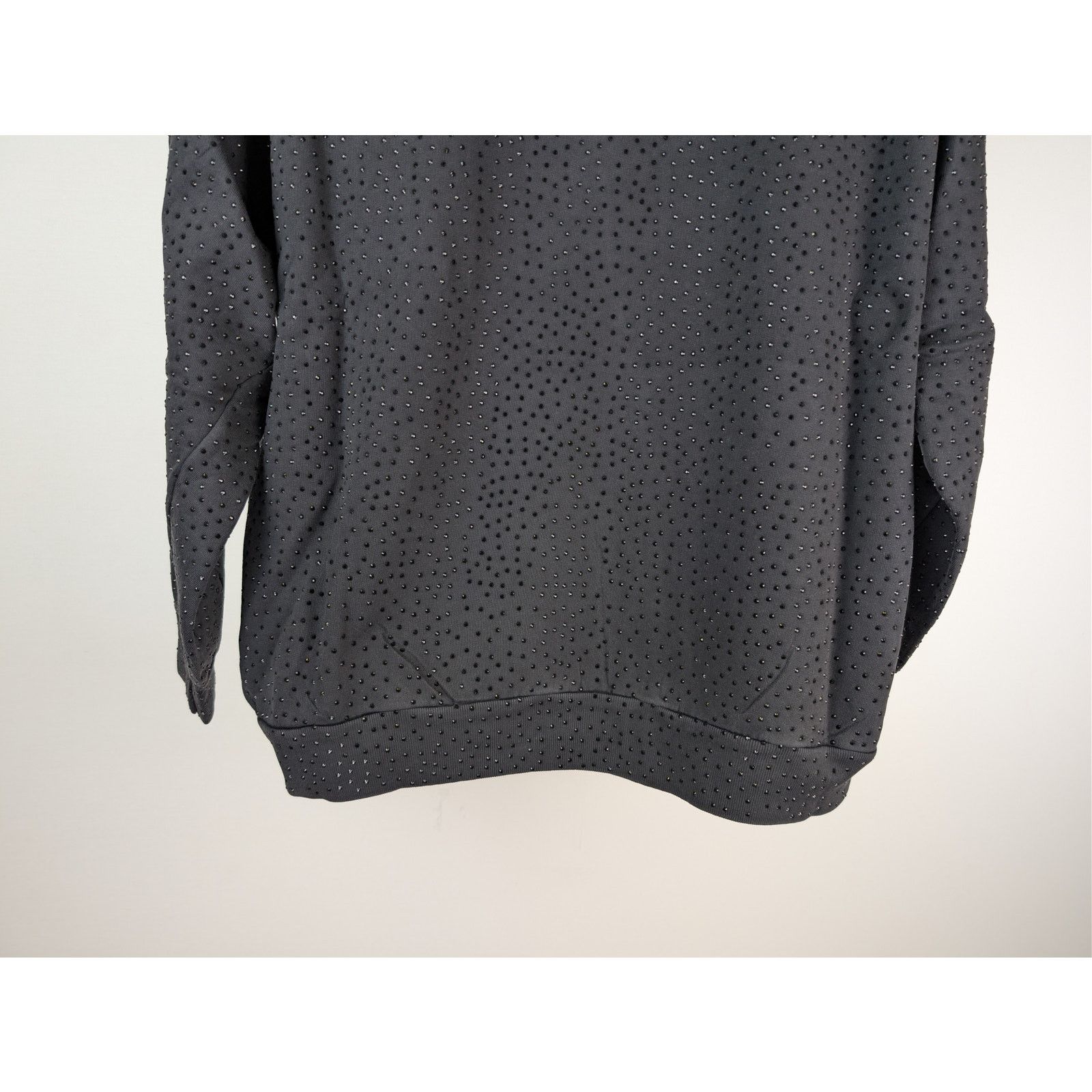 Balenciaga o1rshd1 Crystal-Embellished Small Zip-Up Hoodie Washed Black Size US M / EU 48-50 / 2 - 13 Thumbnail