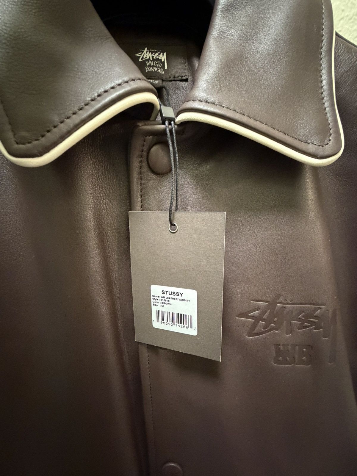 Stussy x Wales Bonner Leather Varsity Jacket