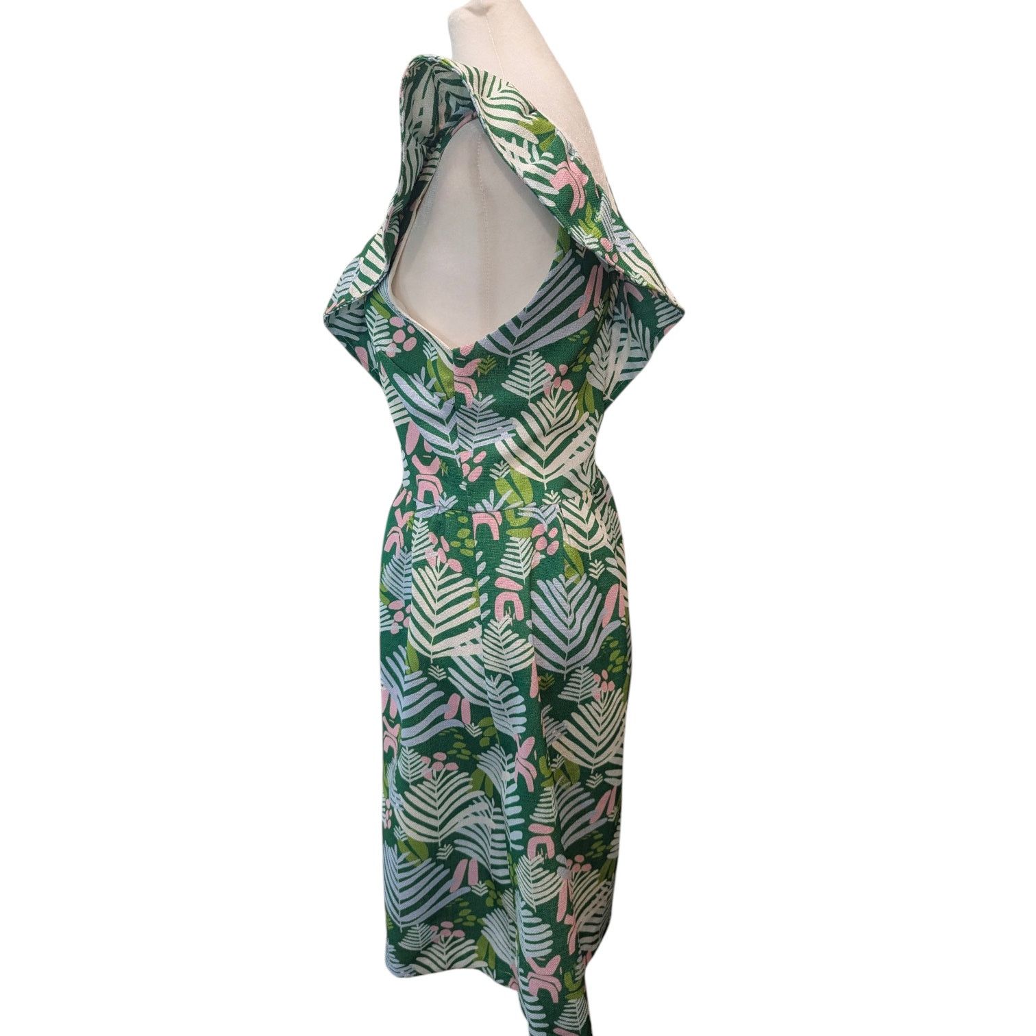 Other CK Bradley Edith Mini Green Leaf Ruffle Dress X-Small Size XS / US 0-2 / IT 36-38 - 2 Thumbnail