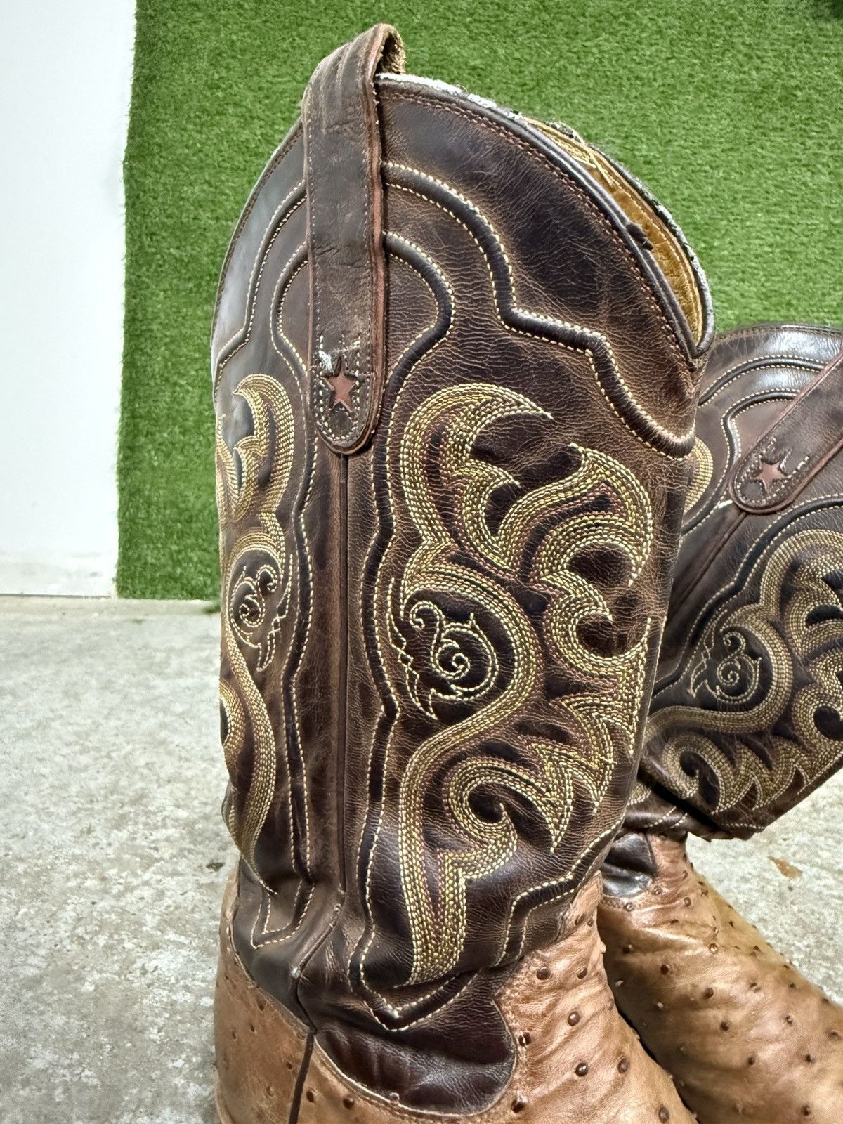 Tony Lama Vintage Exotic Ostrich Tony Lama Leather Cowboy Boots 7.5 Size US 7.5 / EU 40-41 - 3 Thumbnail