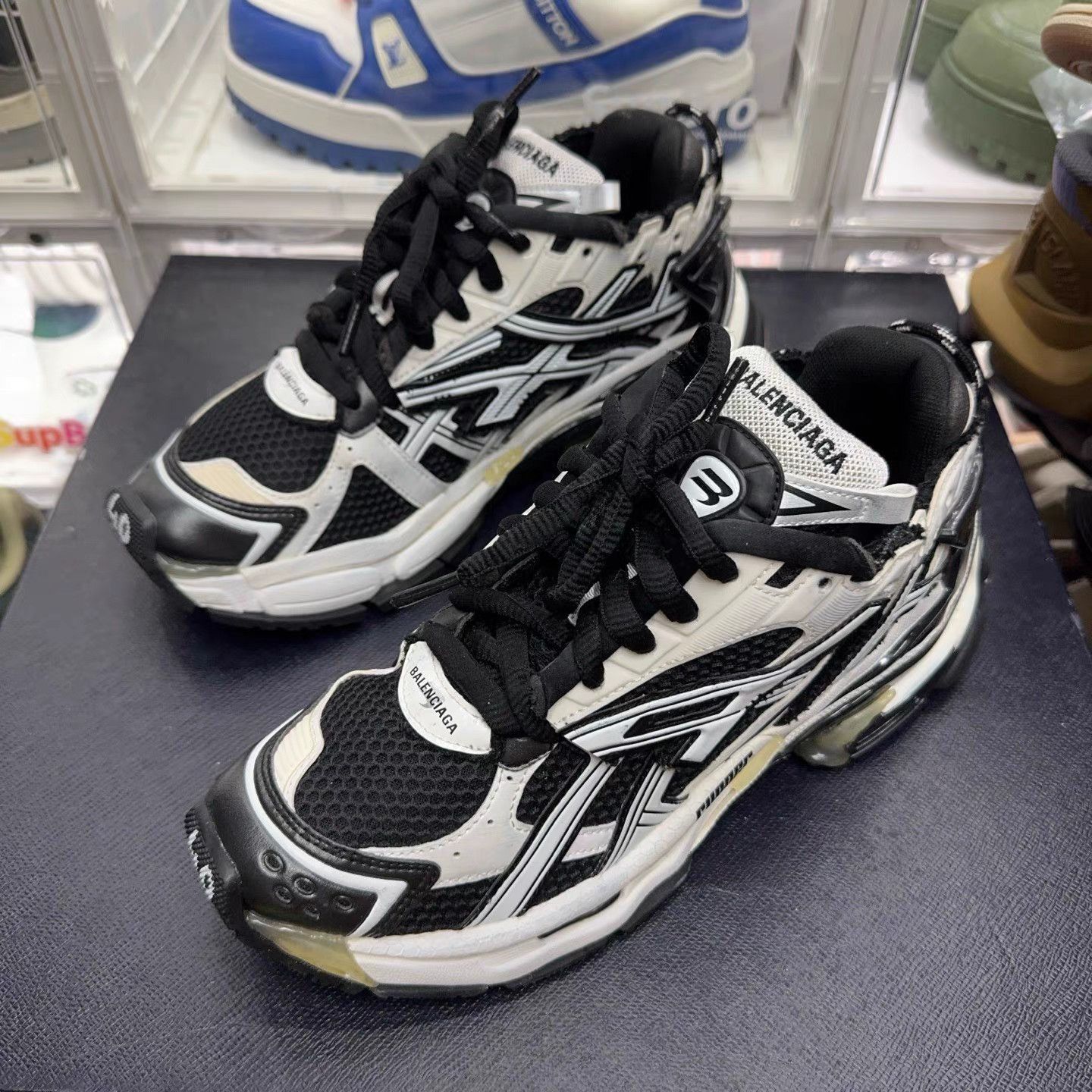Balenciaga Black High-Top Sneakers with Bold Pattern Size US 7 / EU 40 - 1 Thumbnail