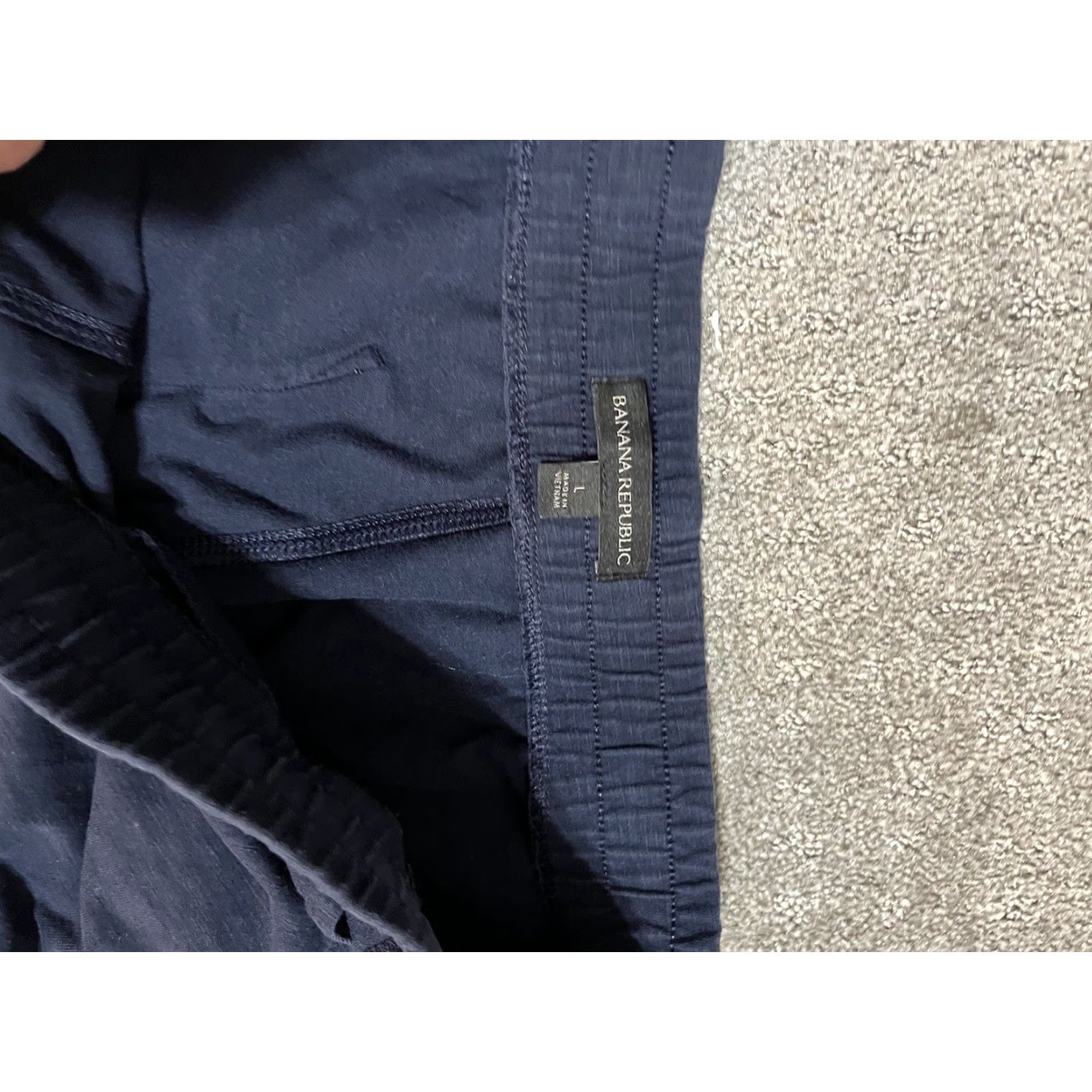 Banana Republic Banana Republic Sweatpants Mens Large Navy Blue Fleece Sweatpants Drawstring Pockets Athletic Tapered 26 In Inseam Size US 33 - 5 Thumbnail