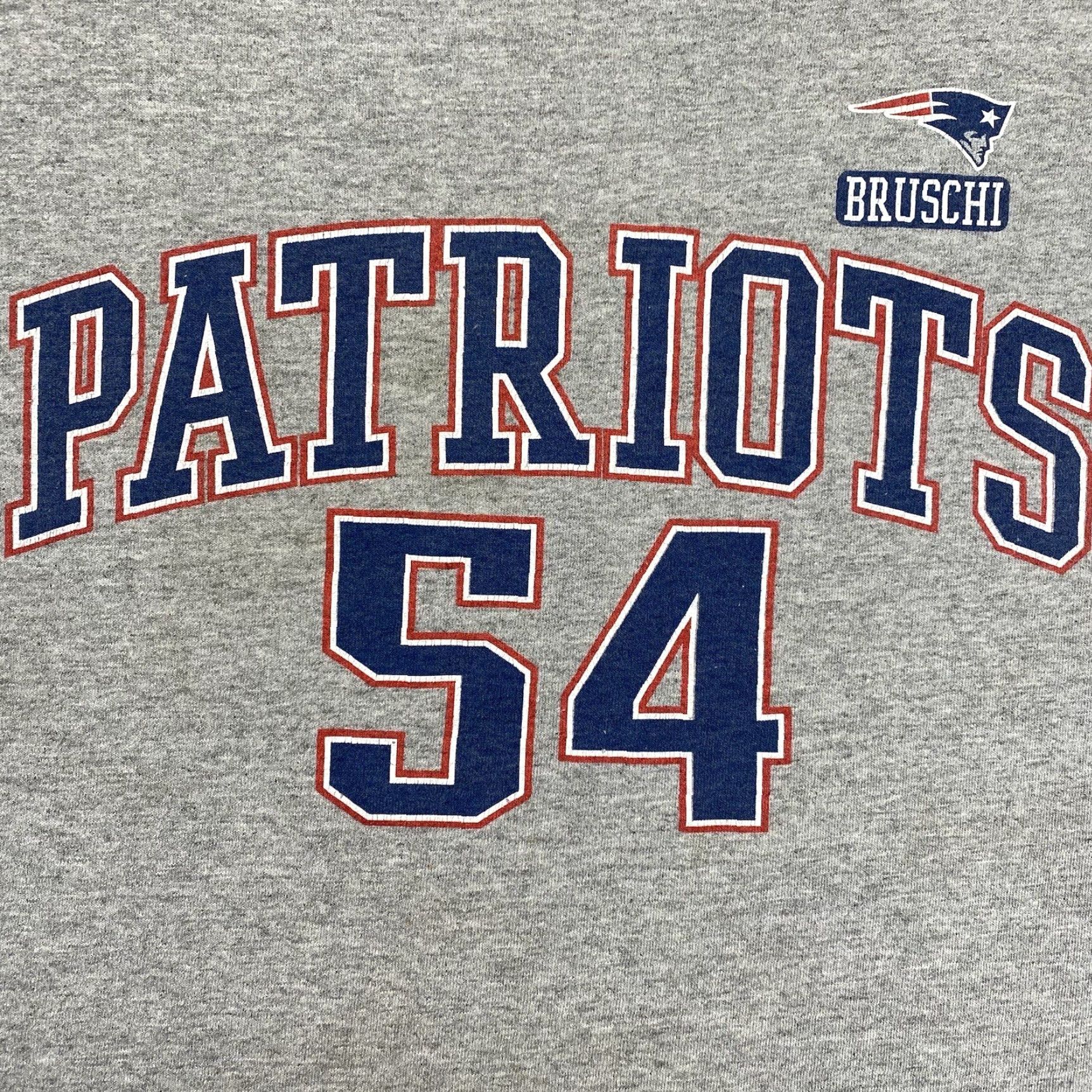 NFL VINTAGE New England Patriots T-Shirt Unisex Adult L Gray Graphic Print 90s Y2K NFL Teddy Bruschi Patriots Mens Womens Size US L / EU 52-54 / 3 - 2 Thumbnail