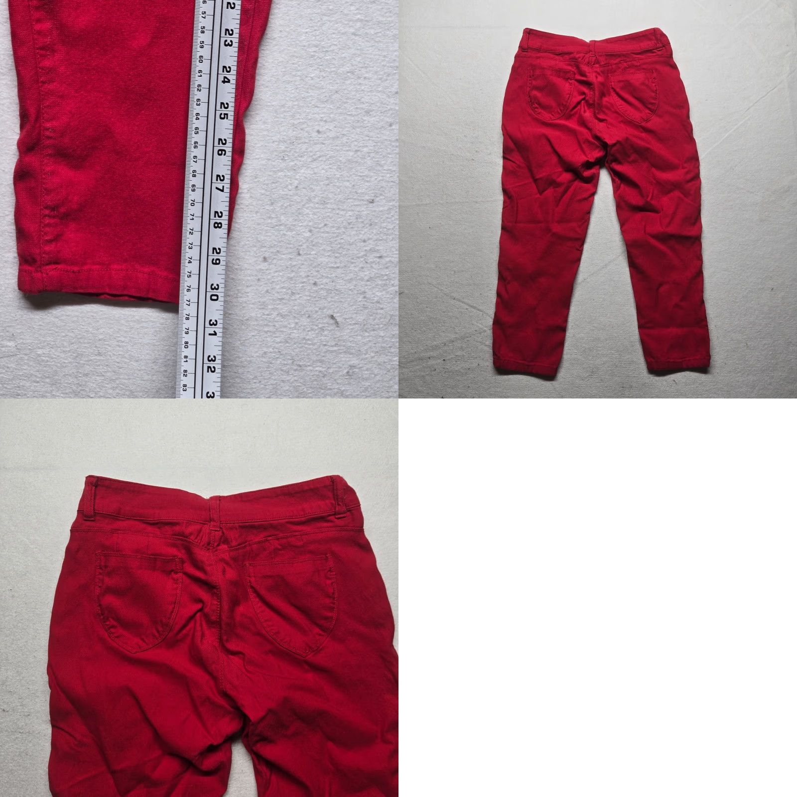 Vintage Sabrina Lauren Women's Cropped Pants Size 12 Red Straight Stretch Casual Summer Fall Size 34" / US 12 / IT 48 - 8 Thumbnail