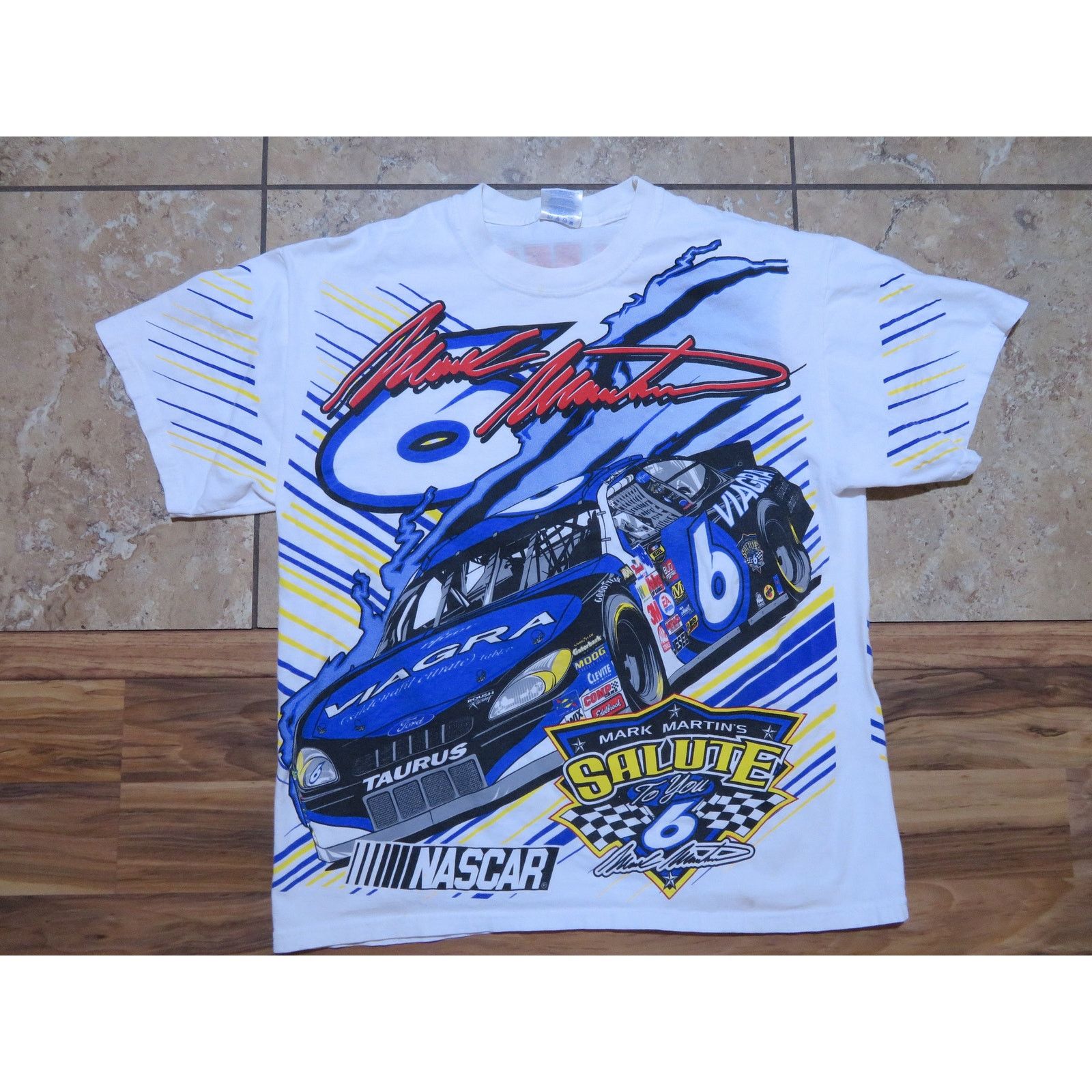Other Mark Martin Viagra NASCAR T-Shirt Salute to You White Sz L Size US L / EU 52-54 / 3 - 1 Thumbnail