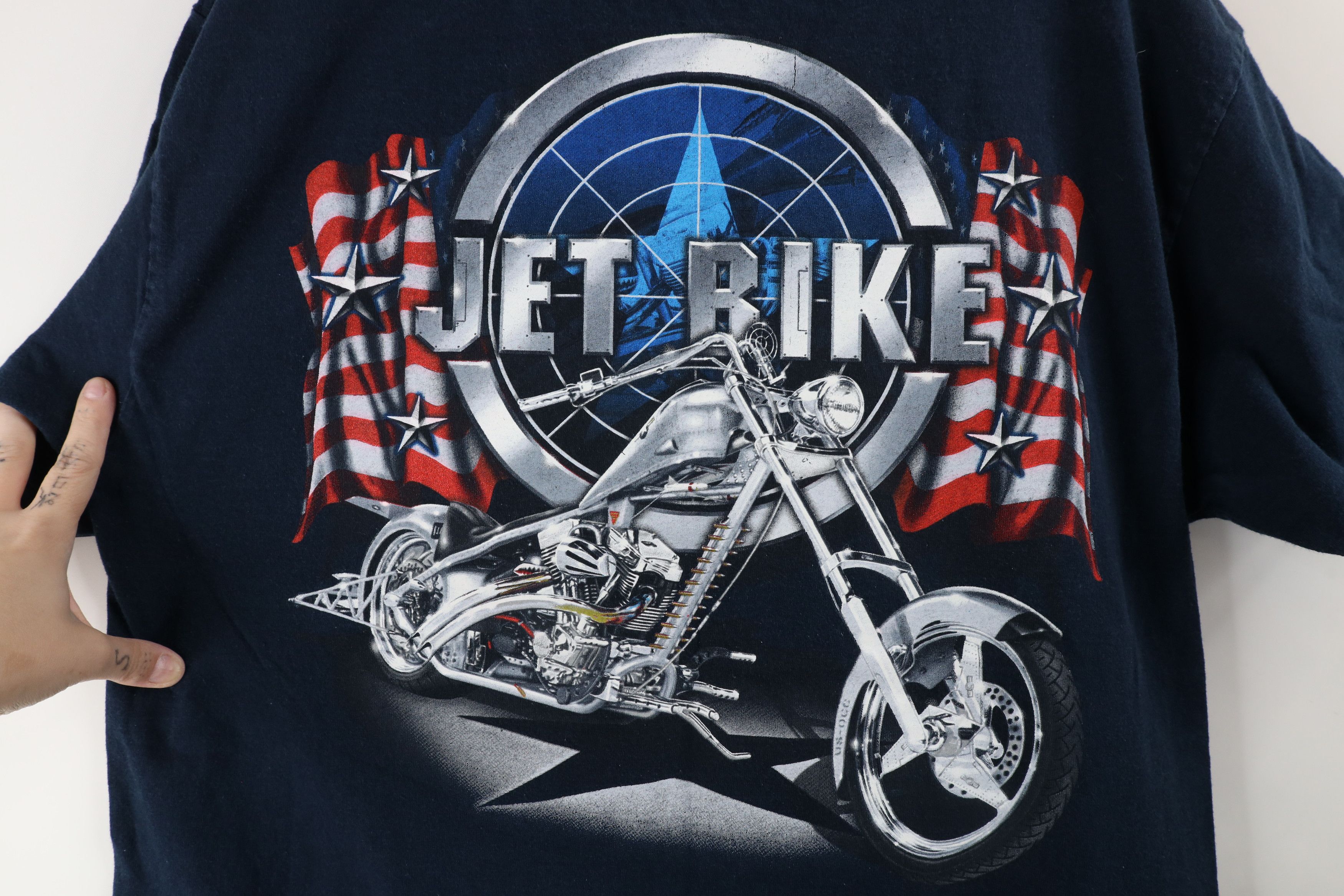 Vintage Vintage Y2K 2003 Chopper Jet Bike Motorcycle T-Shirt Blue Size US L / EU 52-54 / 3 - 9 Thumbnail