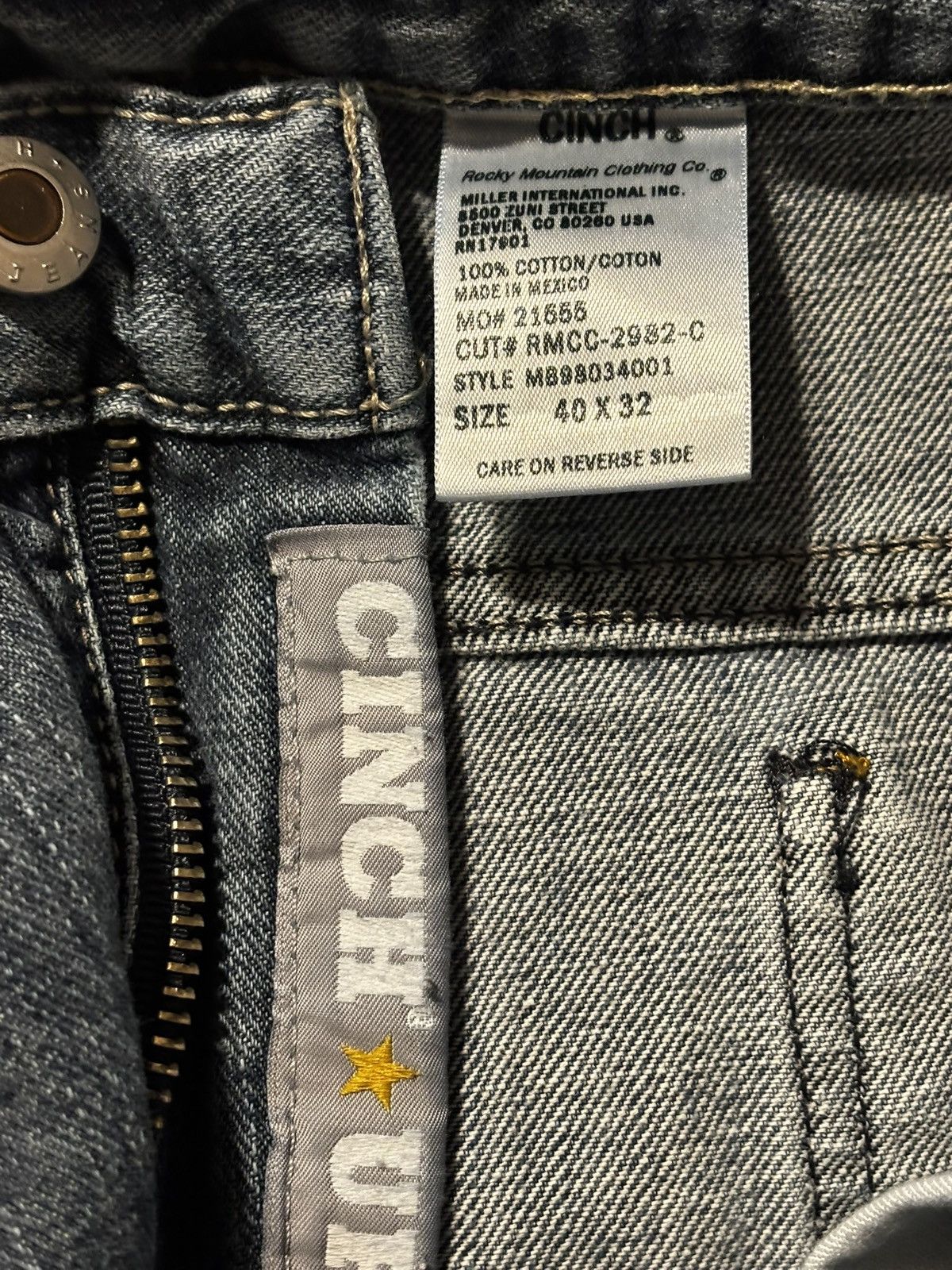 CINCH Cinch Jeans, Rocky Mountain Clothing Co. Size US 40 / EU 56 - 2 Thumbnail
