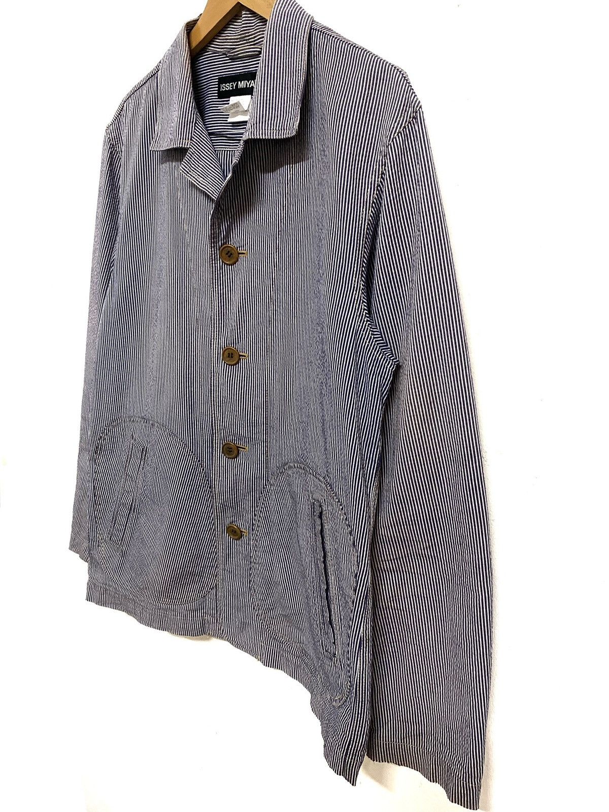 Issey Miyake Rare🔥 Issey Miyake Striped Cotton Jacket Size US L / EU 52-54 / 3 - 5 Thumbnail