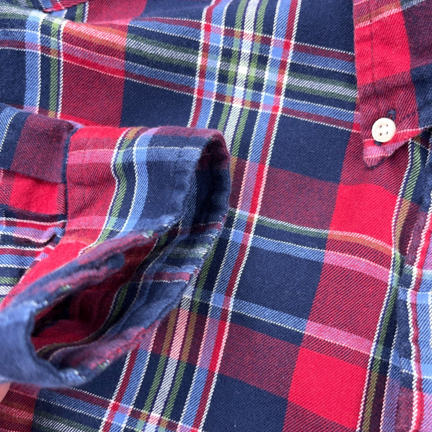 Ralph Lauren Ralph Lauren Flannel Shirt Adult Large Red Plaid Button-Up Cotton Mens Size 42R - 4 Thumbnail