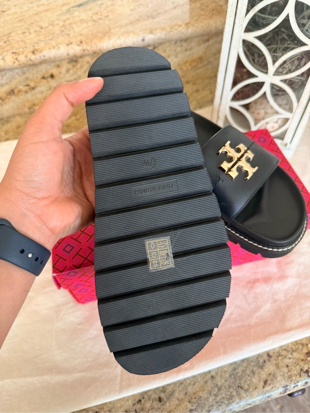 Tory Burch Tory Burch Black Leather Logo Espadrille Flats Size US 8 / IT 38 - 5 Thumbnail