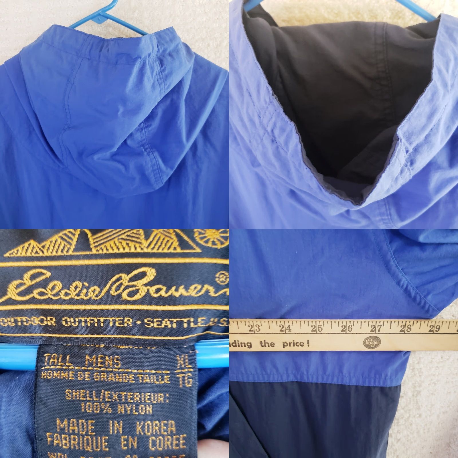 Eddie Bauer VINTAGE Eddie Bauer WeatherEdge Rain Coat Blue Black Mens XL Waterproof Hooded Jacket Size US XL / EU 56 / 4 - 9 Thumbnail