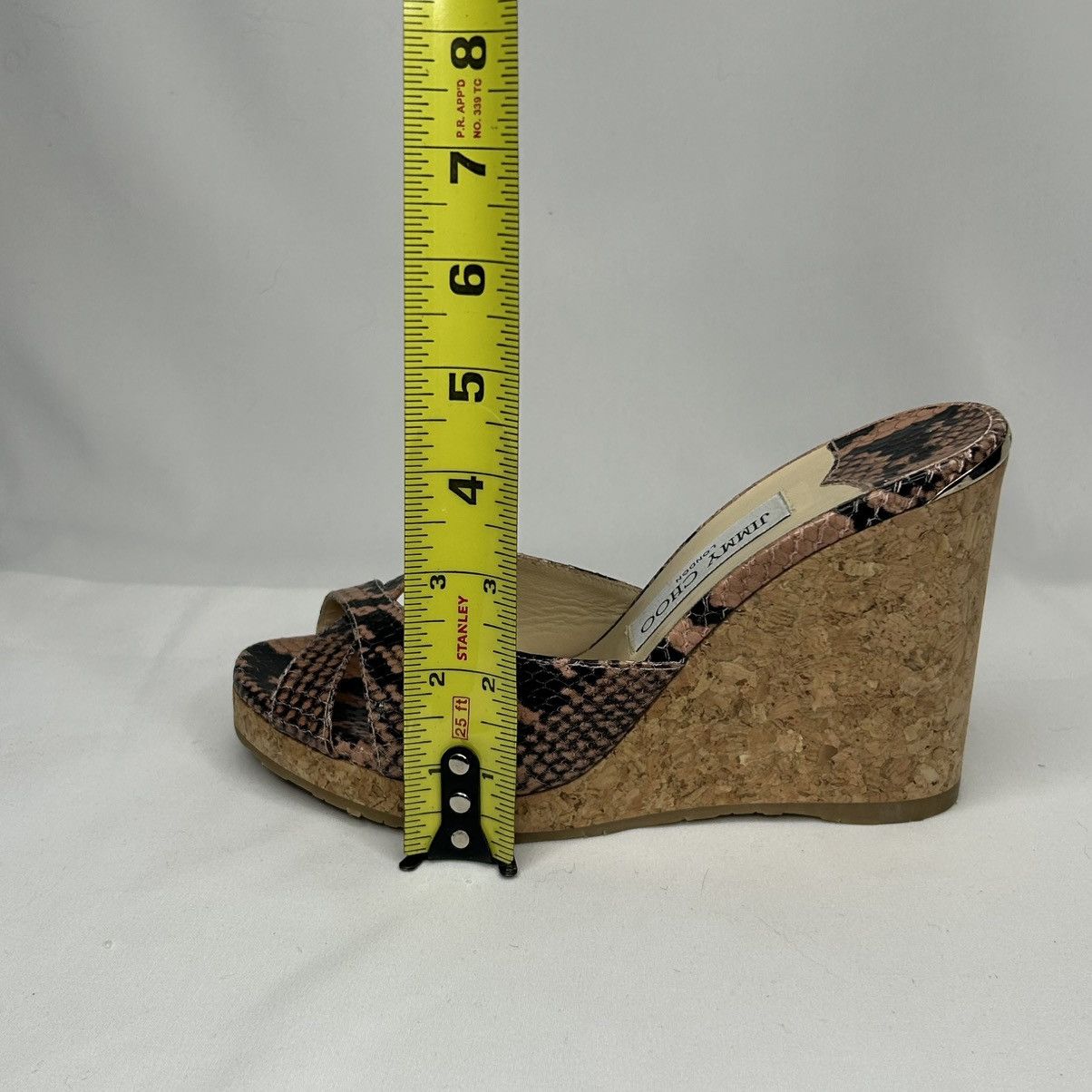 Jimmy Choo Jimmy Choo Almer 80 Snake-Effect Leather Sandals, 37 1/2 Size US 7.5 / IT 37.5 - 12 Thumbnail