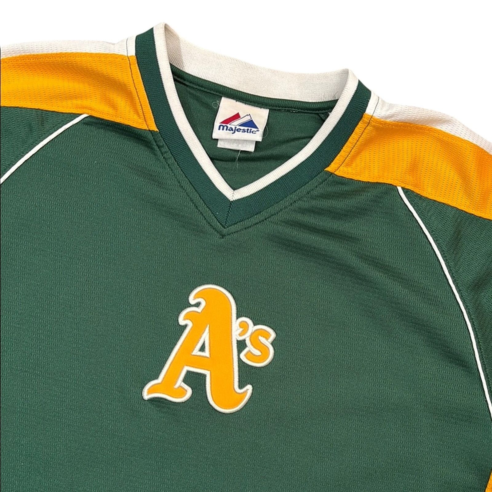 Majestic Medium Vintage Oakland A's Athletics Jersey Green/Yellow Size US M / EU 48-50 / 2 - 3 Thumbnail