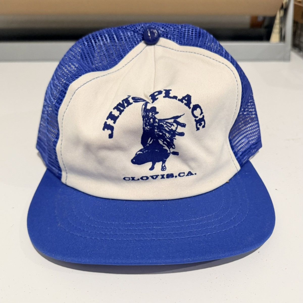 Vintage Vintage Trucker Hat Jim’s Place 80s Bar Saloon Snap Back Size ONE SIZE - 1 Thumbnail