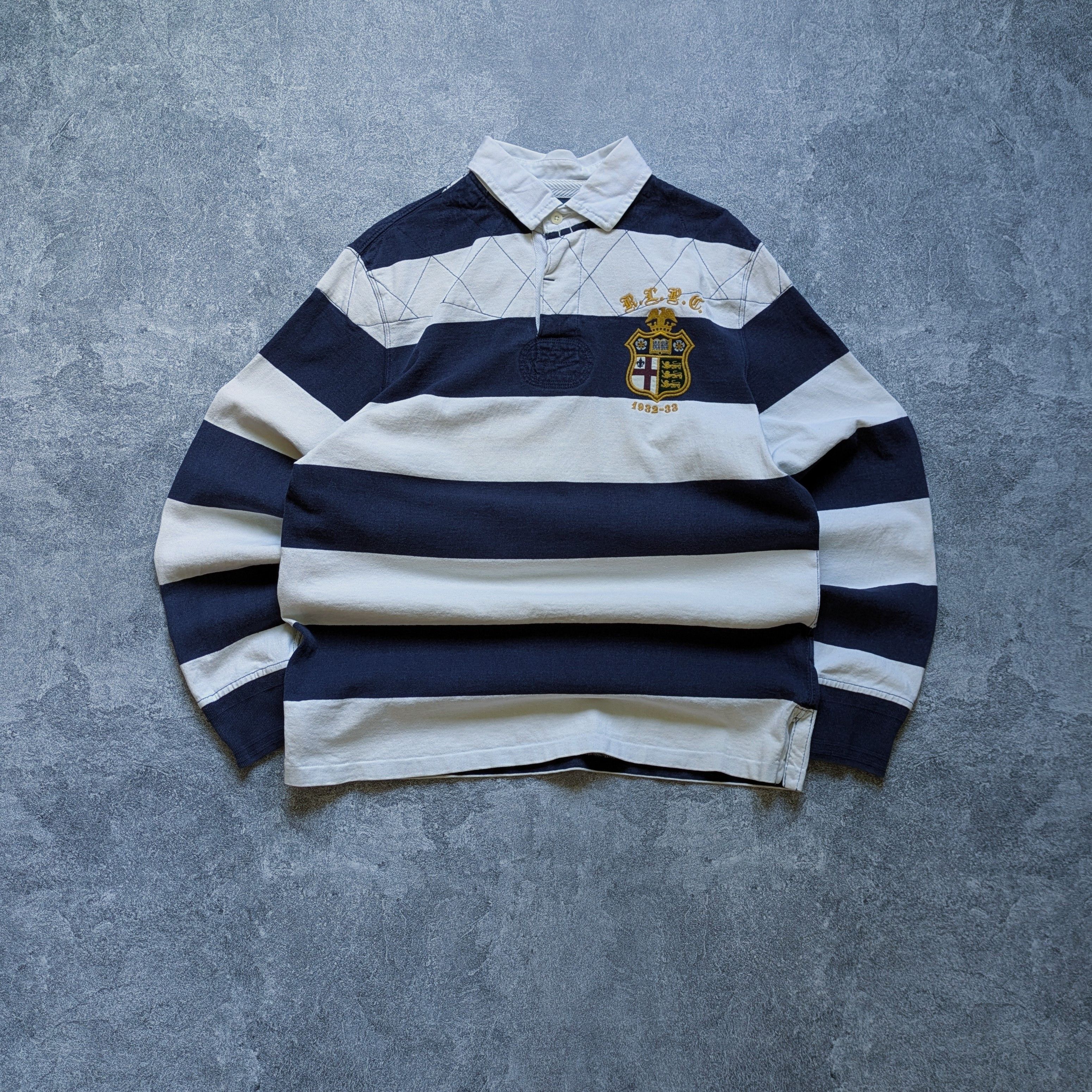 Pre-owned Polo Ralph Lauren Vintage T Rlpc 5 Striped Rugby Long Sleeve In Multi