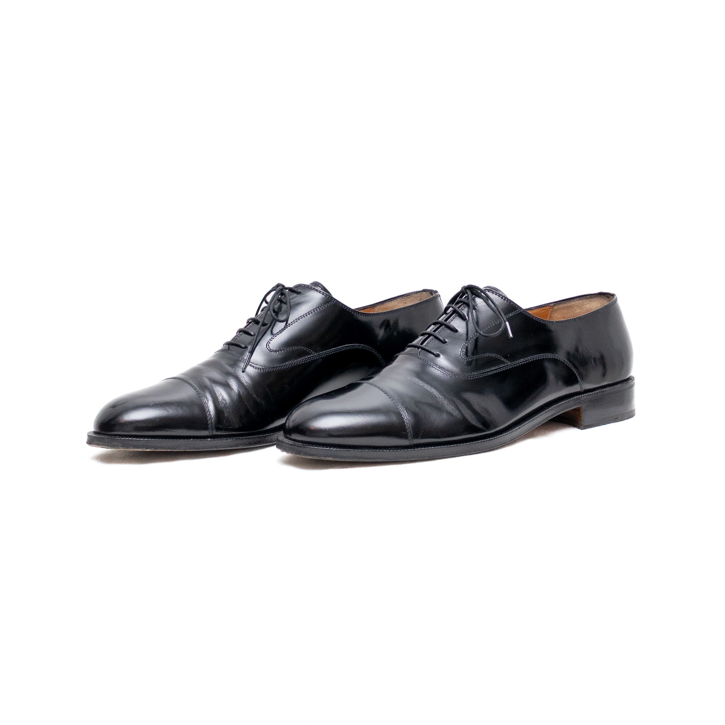 Salvatore Ferragamo Salvatore Ferragamo Men’s Cap Toe Oxford Dress Shoes Black Size US 11.5 / EU 44-45 - 1 Thumbnail