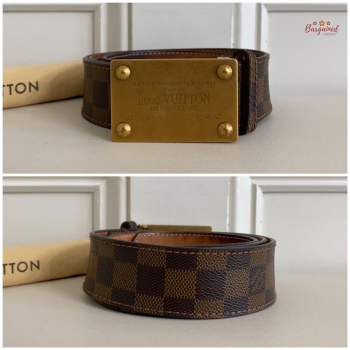 Buy Pre-owned & Brand new Luxury Louis Vuitton Damier Ebene Inventeur  Canvas Belt Online