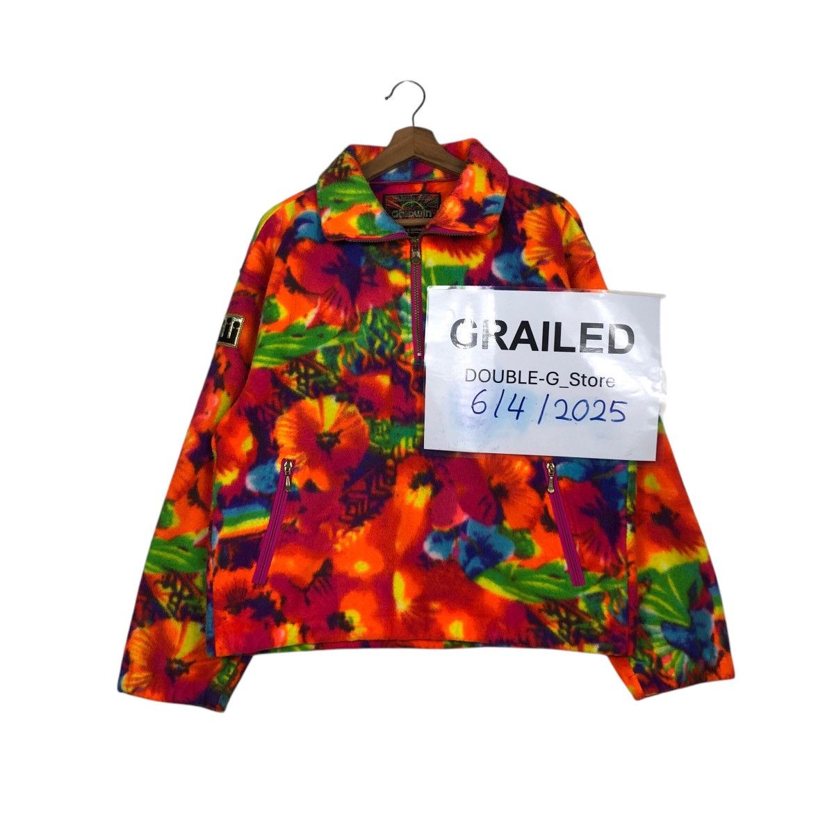 Japanese Brand × Vintage 📌Colourful Anorak Half Zipper Fleece Jacket Goldwin Japan Size US L / EU 52-54 / 3 - 1 Thumbnail