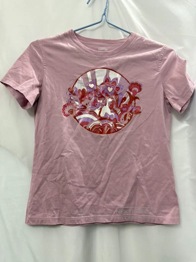 Hermes Hermes Women's short-sleeved T-shirt, purple-pink, 100% pu Size XS / US 0-2 / IT 36-38 - 1 Thumbnail