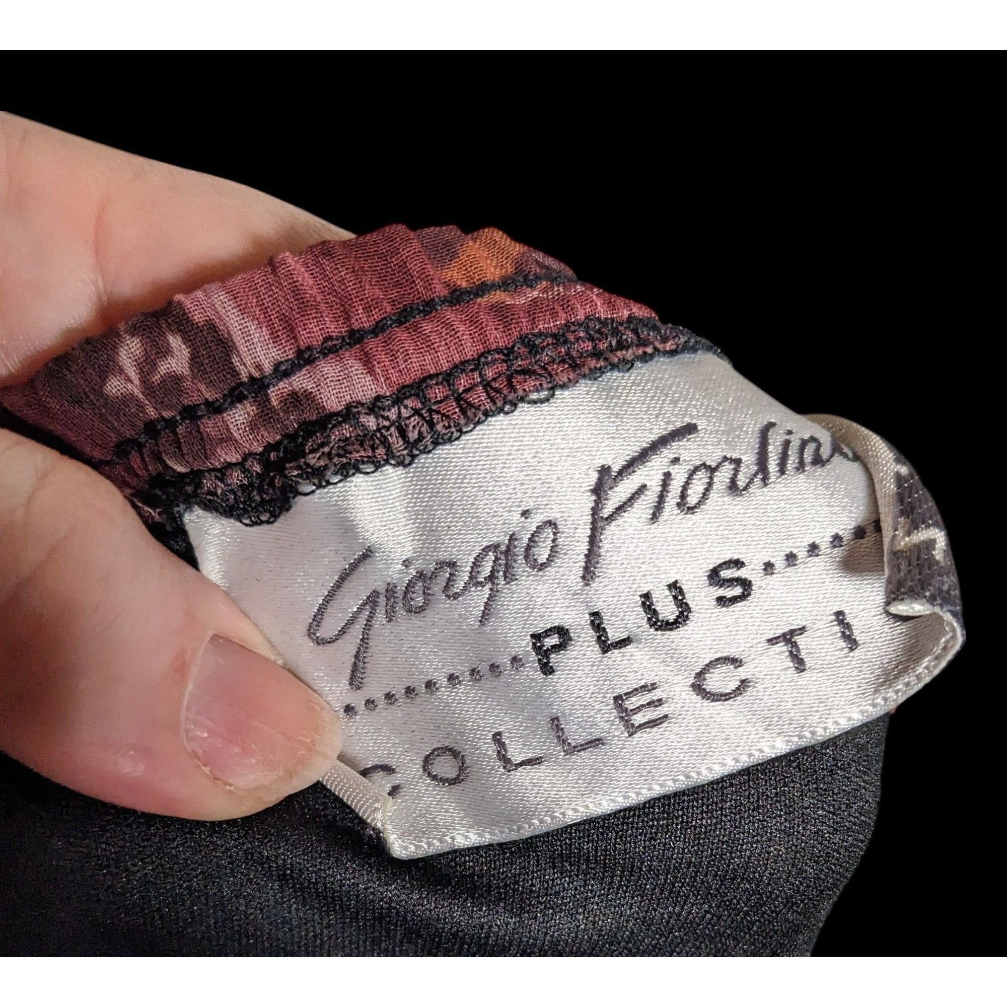 Other Vintage Giorgio Fiorlini Plus Collection Black And Pink Flor Size 40" / US 18 - 3 Thumbnail