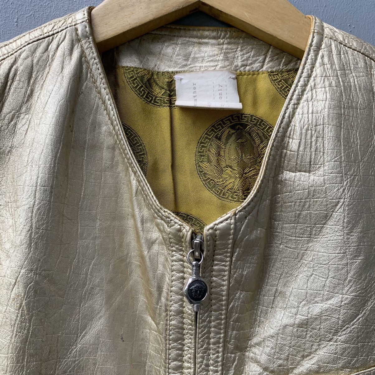 Versace RARE VINTAGE GIANNI VERSACE LEATHER GOLD VEST Size US M / EU 48-50 / 2 - 6 Thumbnail