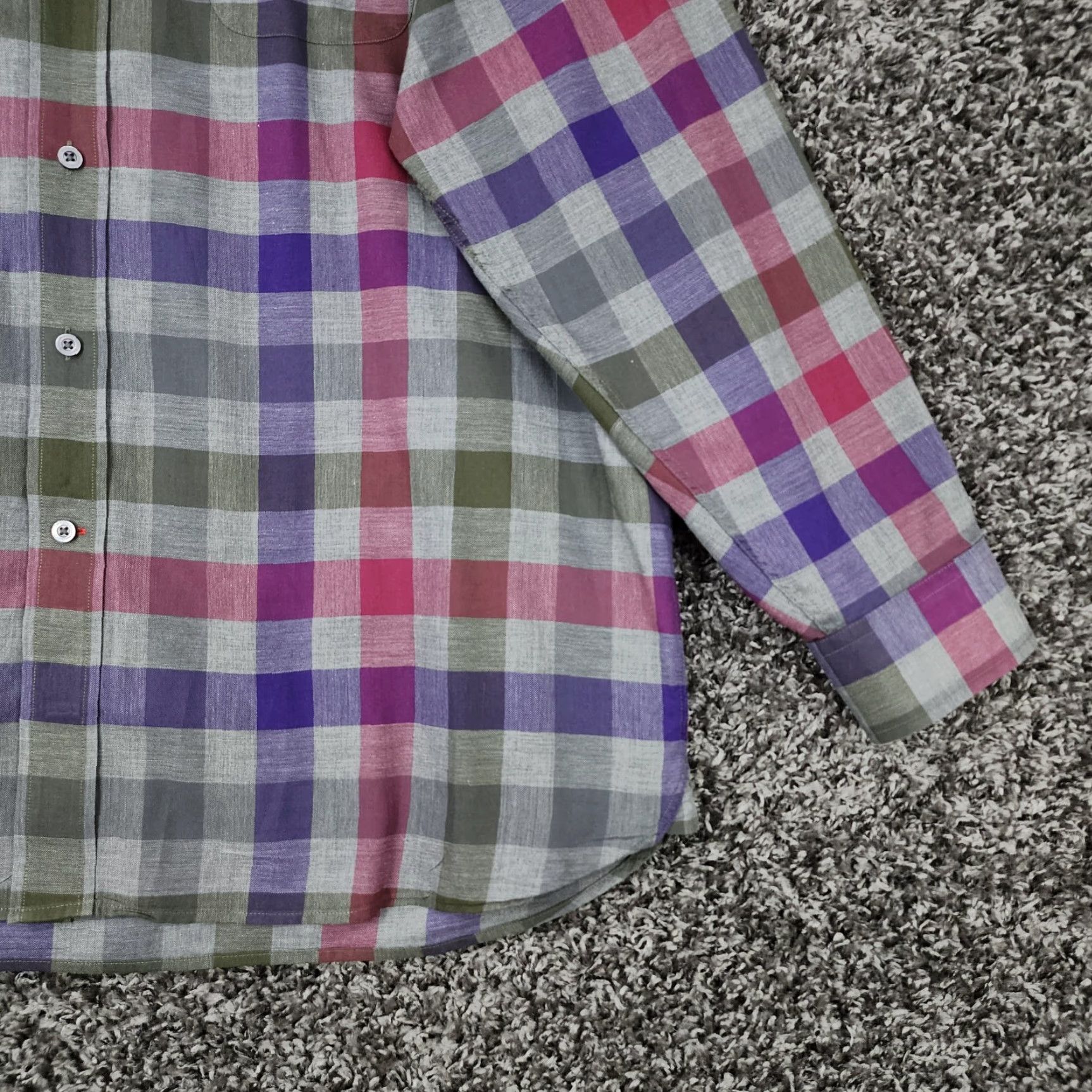 Cremieux Daniel Cremieux Men's Shirt Long Sleeve Button-Up Checkered Colorful Gray XL Size US XL / EU 56 / 4 - 2 Thumbnail