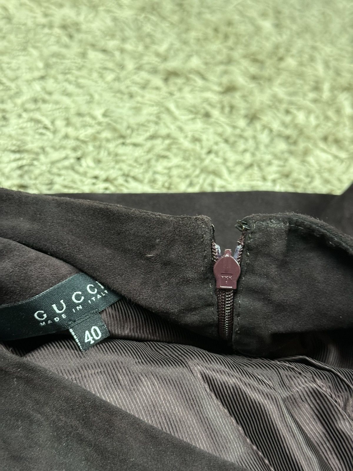 Gucci × Leather Luxury leather skirt Gucci original casual streetwear item Size 27" / US 4 / IT 40 - 3 Thumbnail