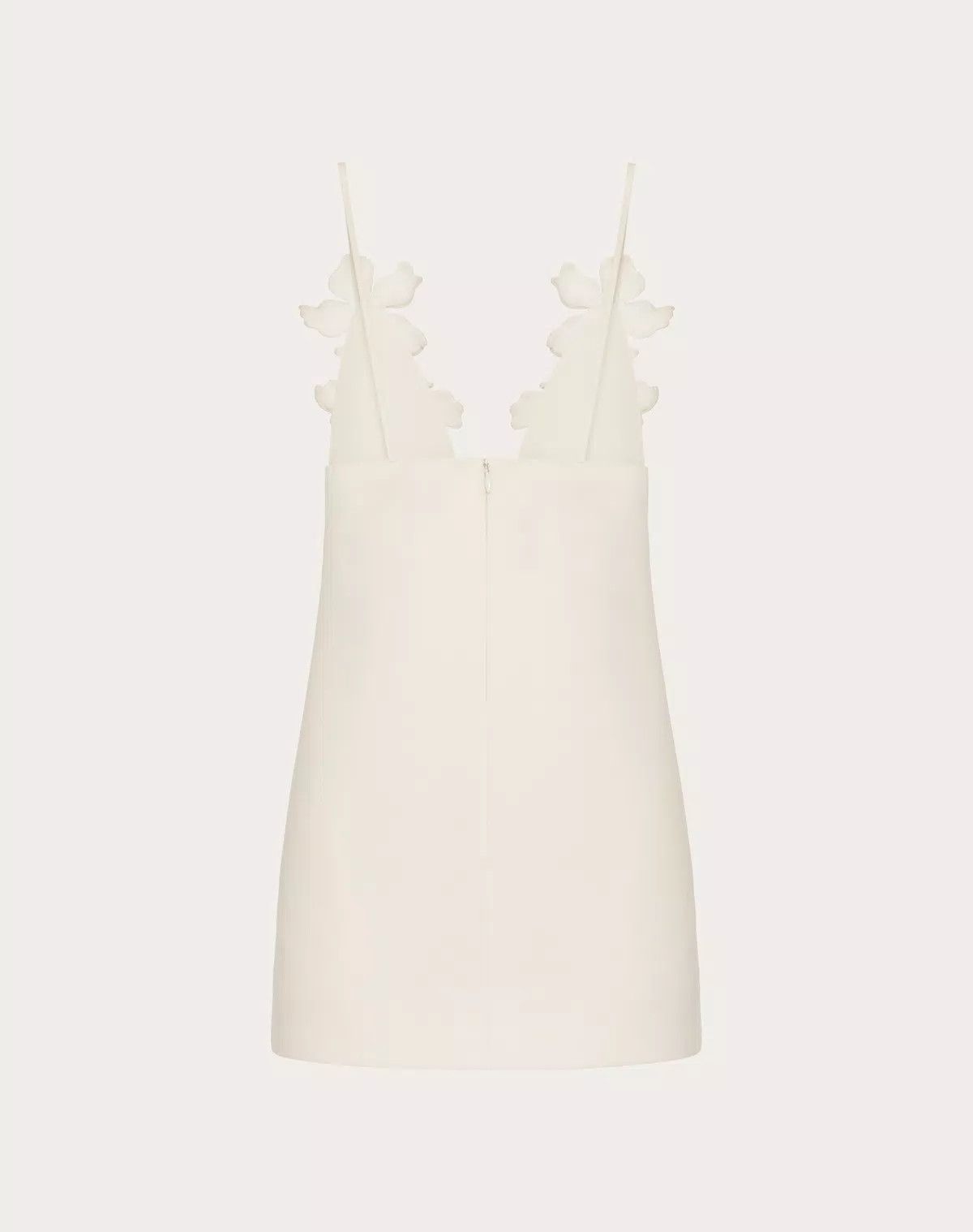 Valentino o1s1wg110525 Embroidered Crepe Couture Short Dress in White Size M / US 6-8 / IT 42-44 - 2 Thumbnail