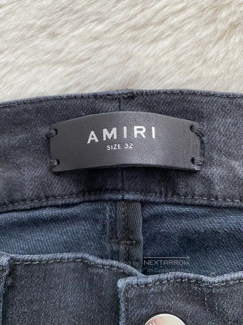 Amiri Amiri Size 32 Black Logo destroys jeans Size US 32 / EU 48 - 2 Thumbnail