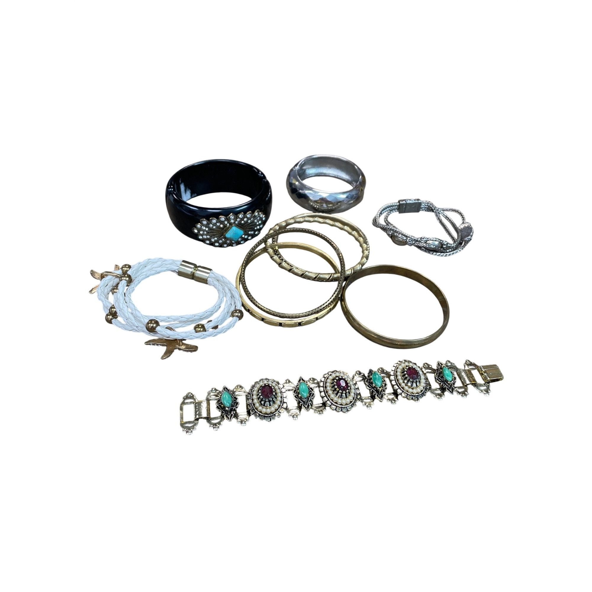 Other Costume jewelry womans assorted lot of 10 bracelets SKU 9809 Size ONE SIZE - 1 Thumbnail