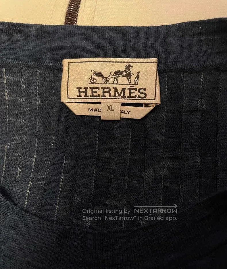 Hermes Hermes Cotton and linen blended short-sleeve t-shirt Size US XL / EU 56 / 4 - 3 Thumbnail