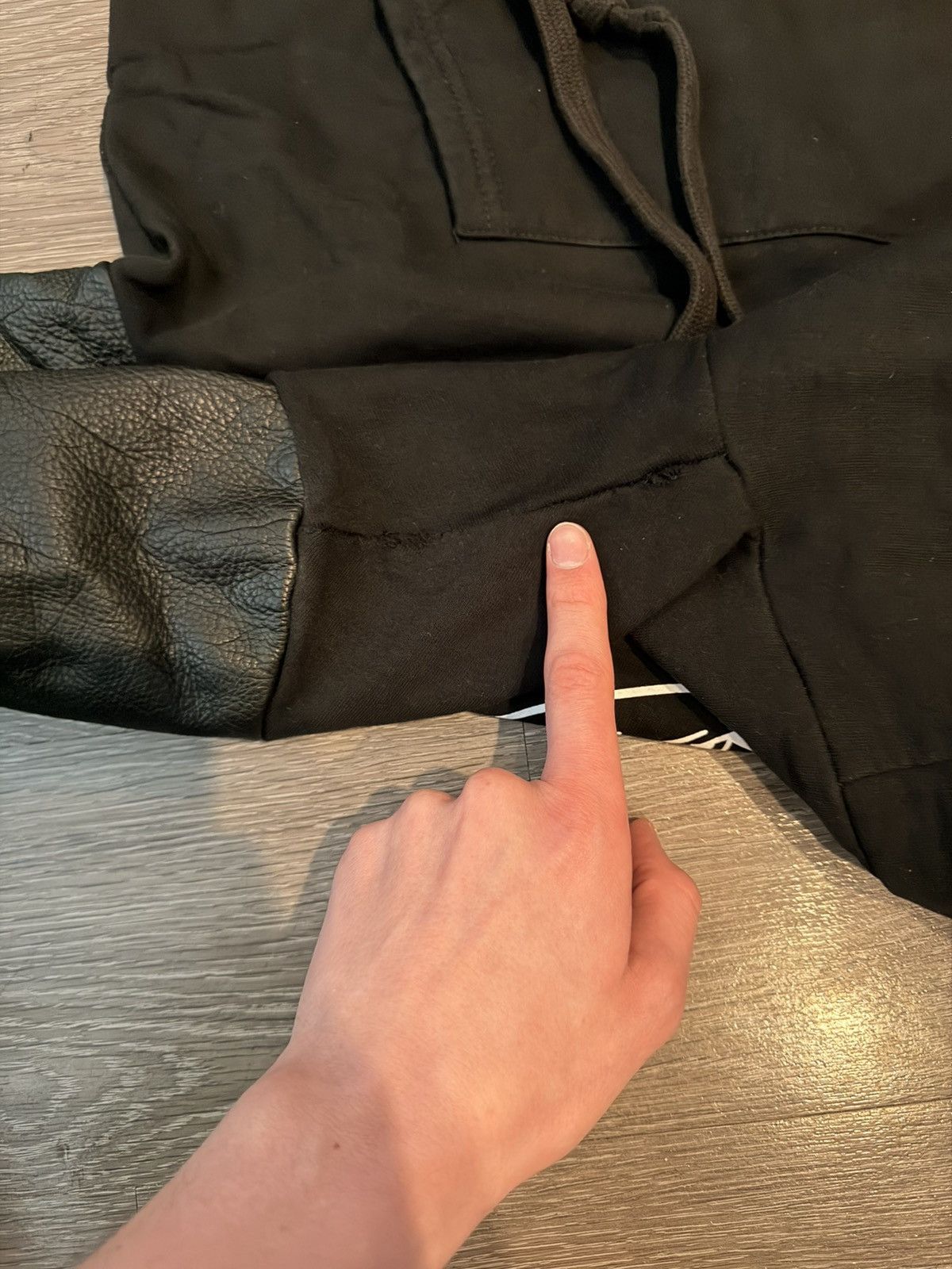 Chrome Hearts Chrome Hearts Sample Heavyweight Leather Sleeve Hoodie Size US S / EU 44-46 / 1 - 9 Thumbnail