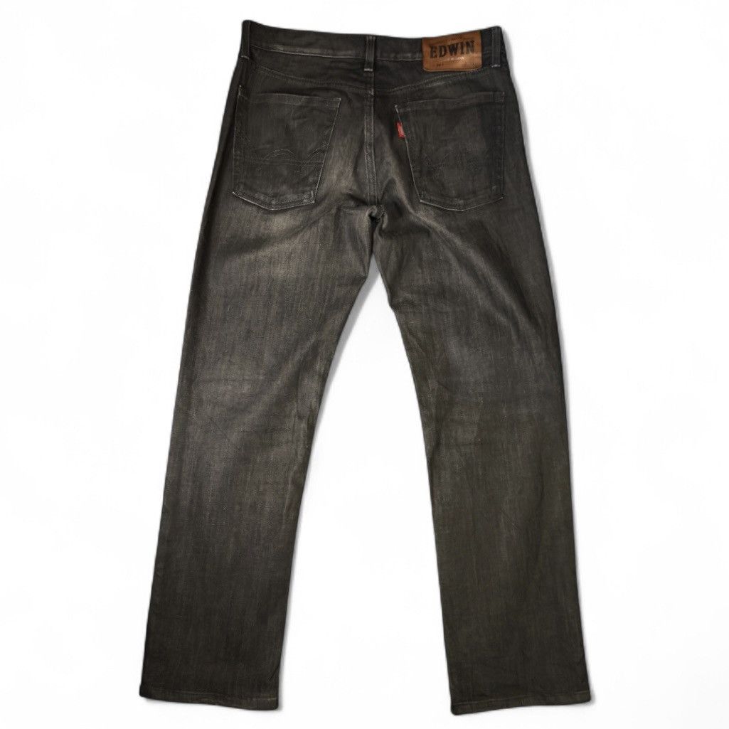 If Six Was Nine 🔥 Vintage 90s Black Wax Denim Edwin 503 Size US 31 - 2 Thumbnail