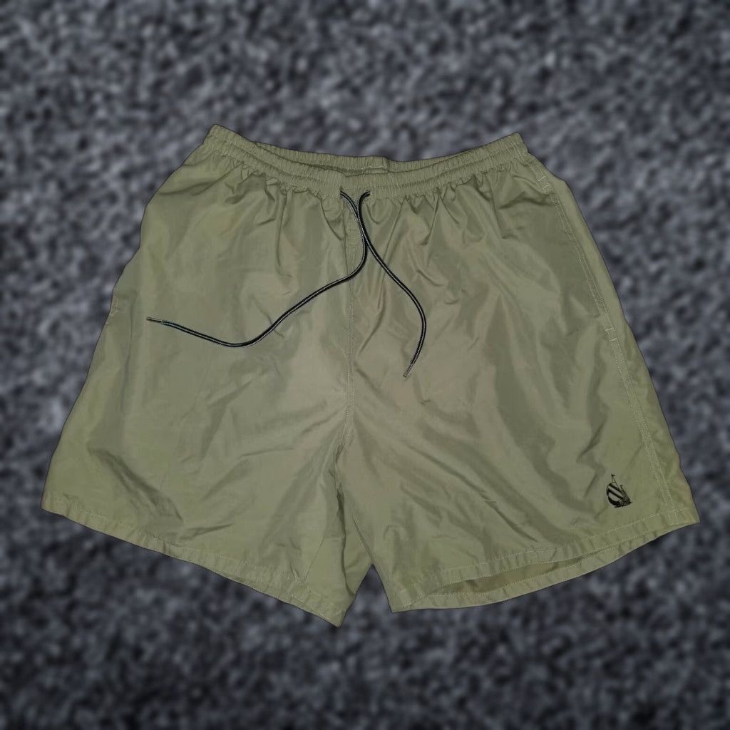 Nautica Vintage Nautica Mens L Swim Trunks Board Shorts Beige Logo 90s Mens Beachwear Size US 33 - 1 Thumbnail