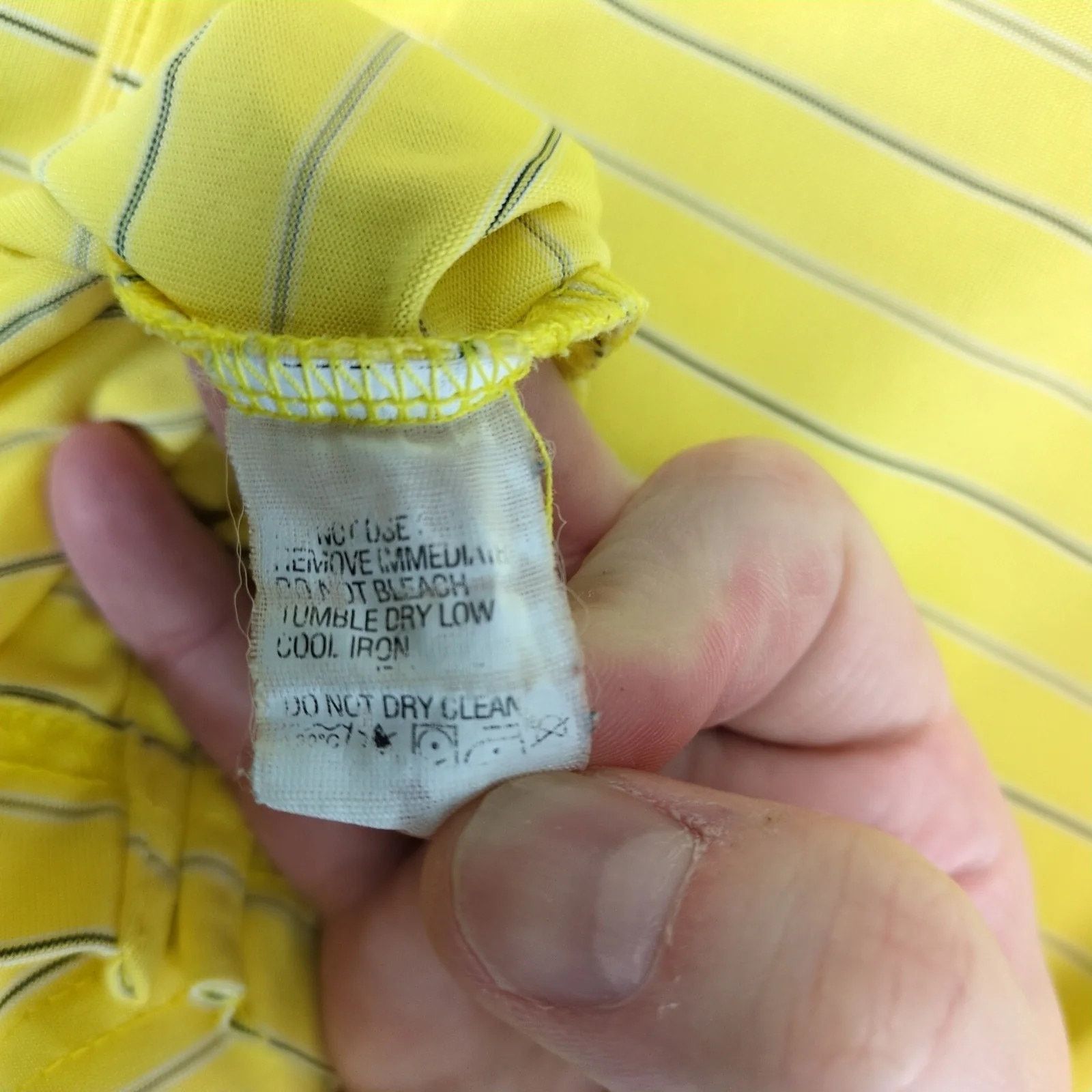 Izod Izod Golf Yellow Striped Polo Shirt Men's L Performance Size US L / EU 52-54 / 3 - 4 Thumbnail