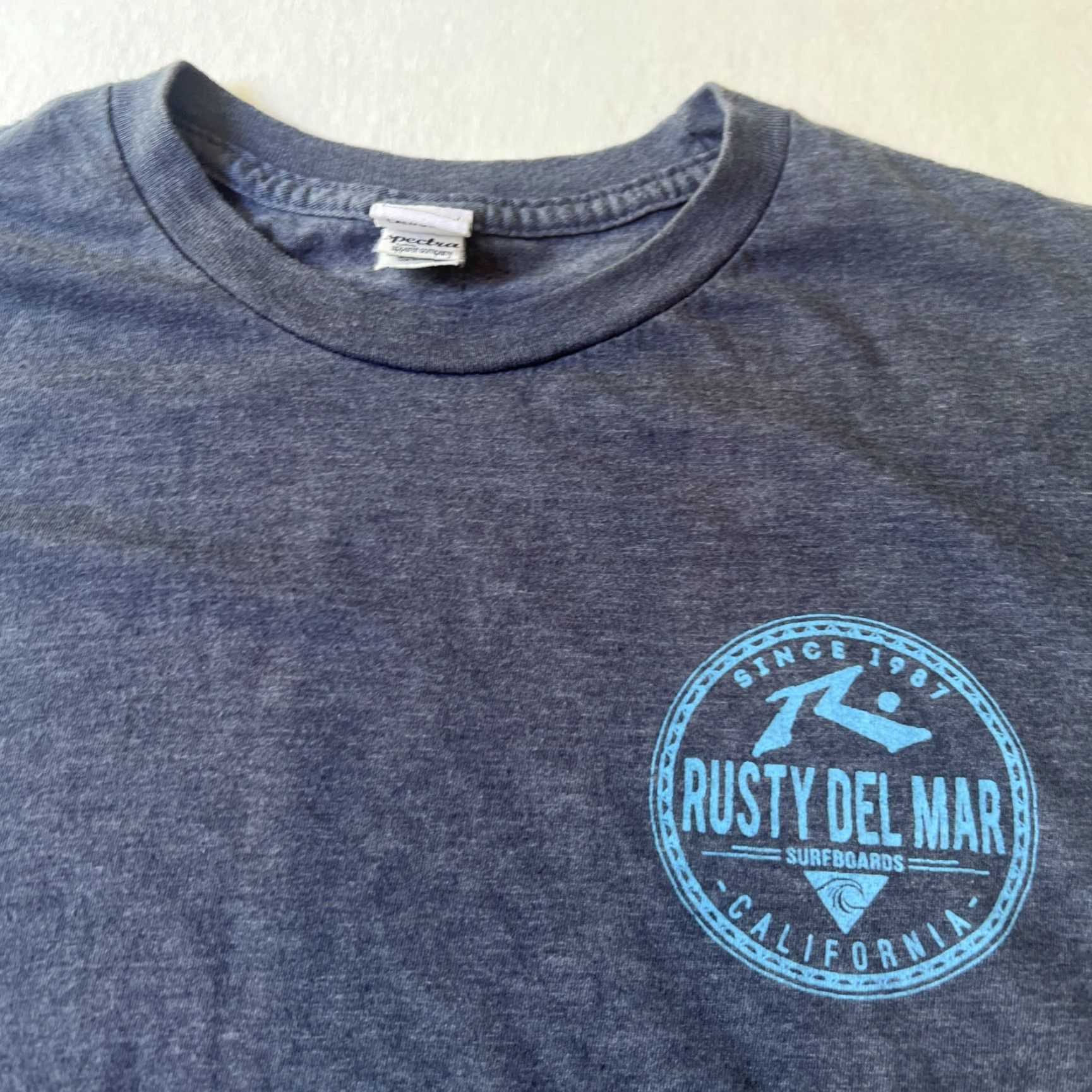 Rusty Rusty Shirt Adult Small Gray Surfer 90s Logo Del Mar Surfboards Since 1987 Graphic Print Crew Neck Short Sleeve Knit Cotton USA Mexico Regular Size US S / EU 44-46 / 1 - 3 Thumbnail