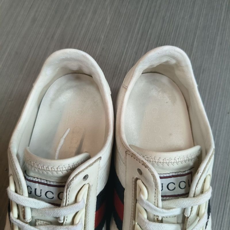 Gucci Gucci White GG Pattern Leather Sneakers Size US 9.5 / EU 42-43 - 9 Thumbnail