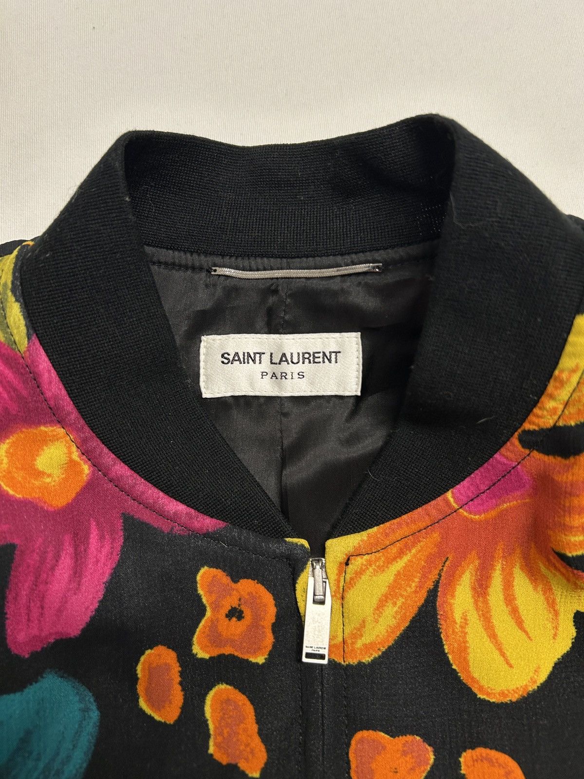 Saint Laurent Paris SS2022 Sample Floral Print Bomber Jacket Size US L / EU 52-54 / 3 - 6 Thumbnail