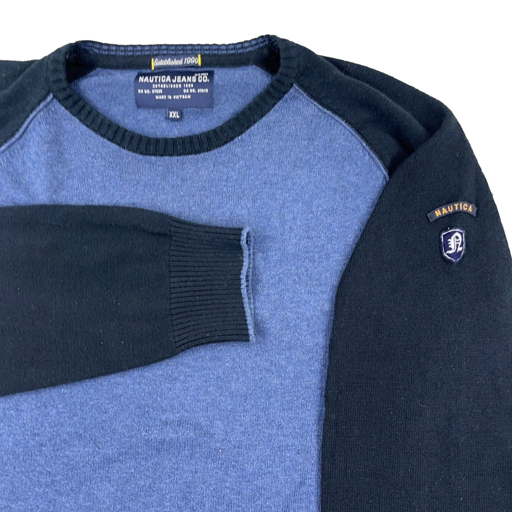 Nautica VINTAGE Nautica Men's Sweater XL Blue Crew Neck Pullover All Seasons Knit Logo Casual Size US XXL / EU 58 / 5 - 2 Thumbnail