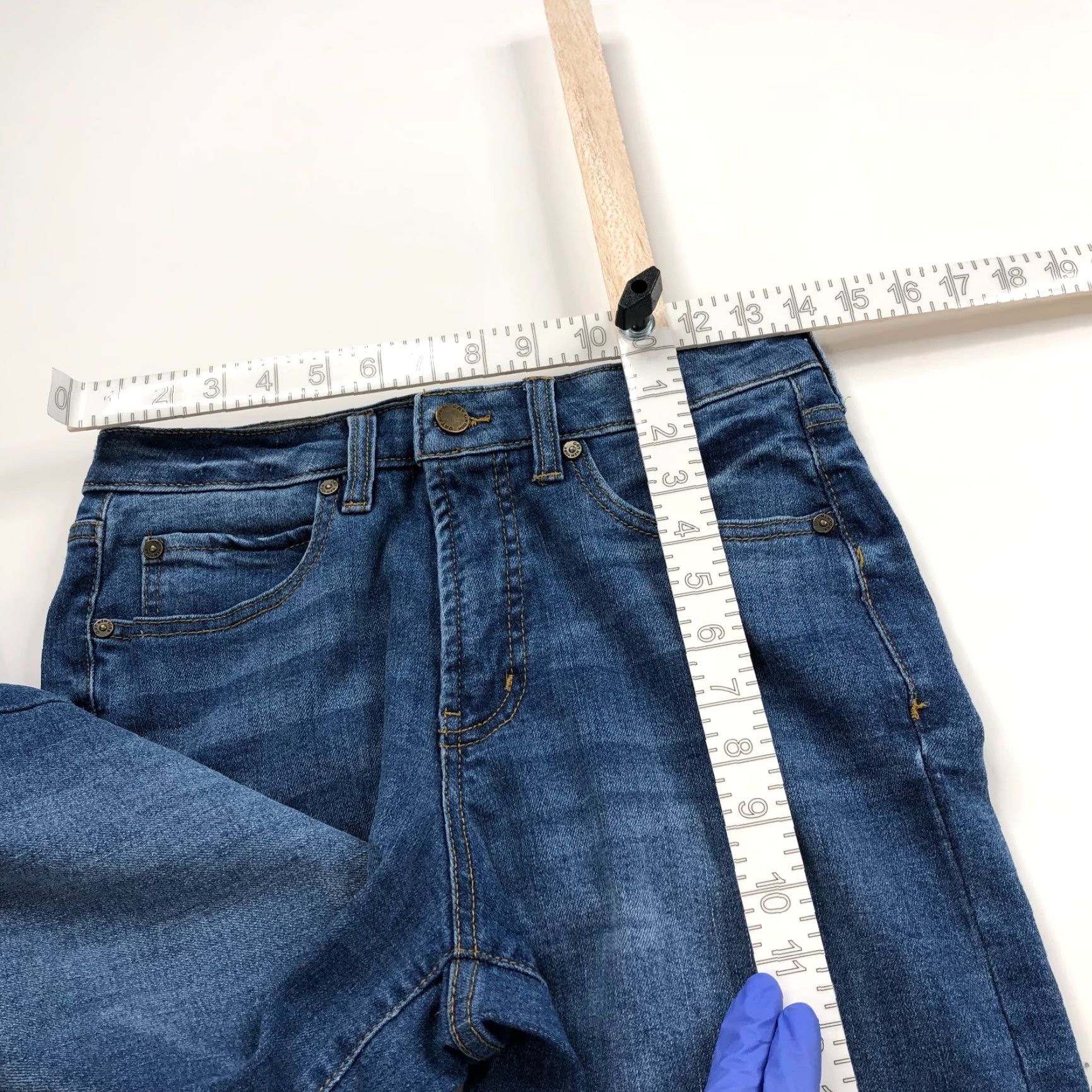 Vintage Oat New York Jeans Wide Leg 6/28 (Fit 28W 24L) High Rise Distressed Cut Off 28W 24L Blue Denim Jeans Size 28" / US 6 / IT 42 - 6 Thumbnail